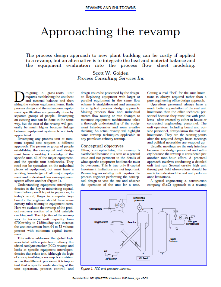 Approaching the Revamp