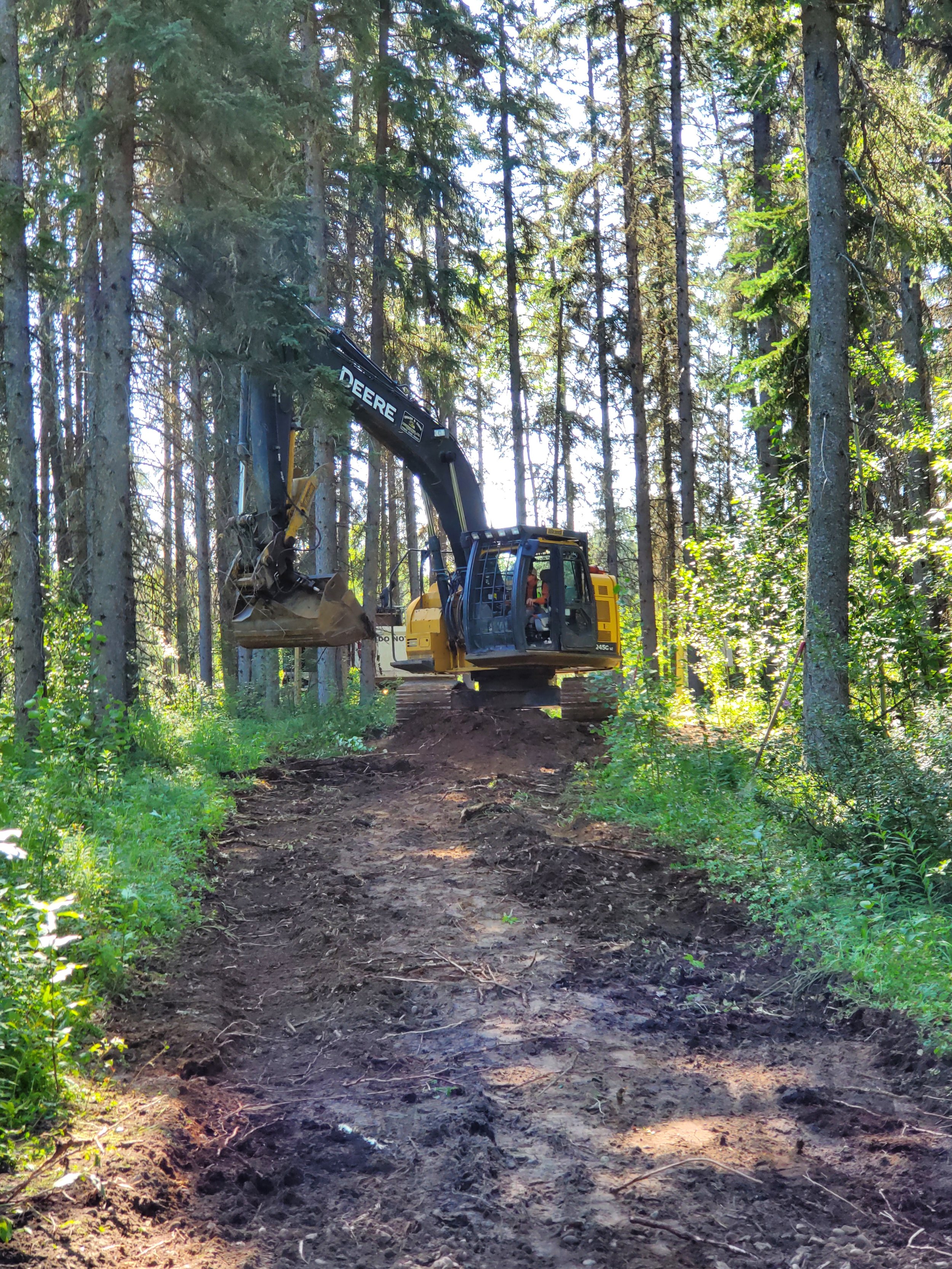 Removal of trail topsoil
