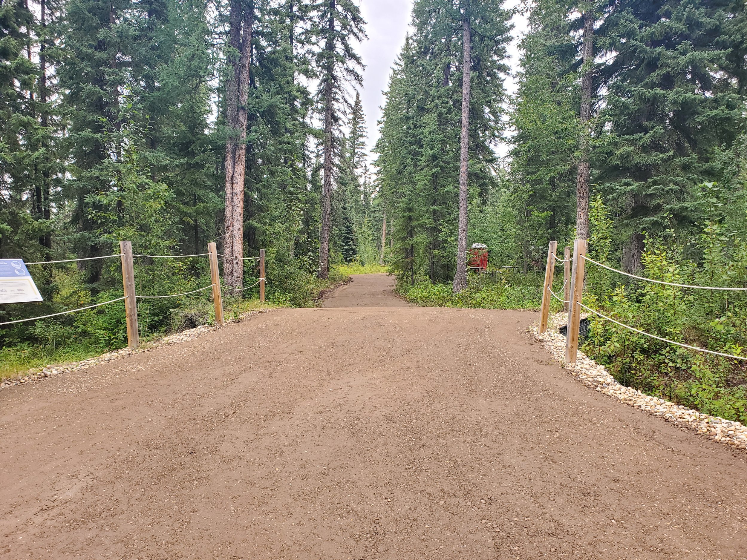 Finished trail over open bottom culvert demonstration