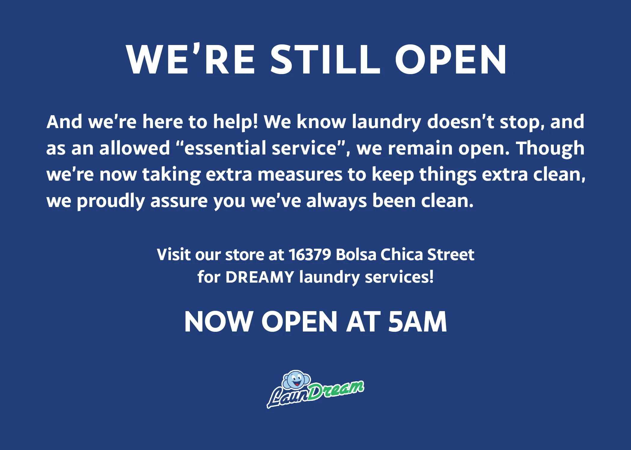 We're Still Open!