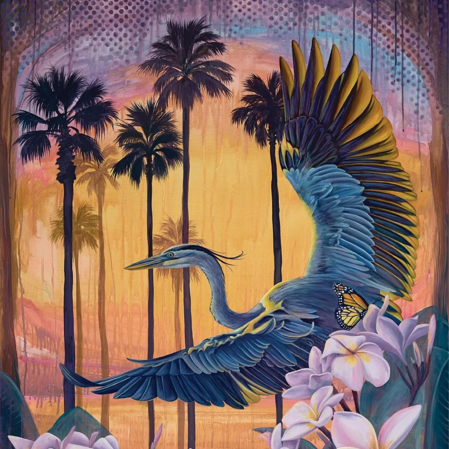 Tonight&rsquo;s the opening night of @reddotmiami! See my 40x60&rdquo; painting titled, &ldquo;Landing In Abundance&rdquo;, in booth 304 with @perseusgallery1 @perseusgallerynyc! 💛
.
#kglover #kgloverart #reddot #reddotmiami #miamiartweek #miamiartw