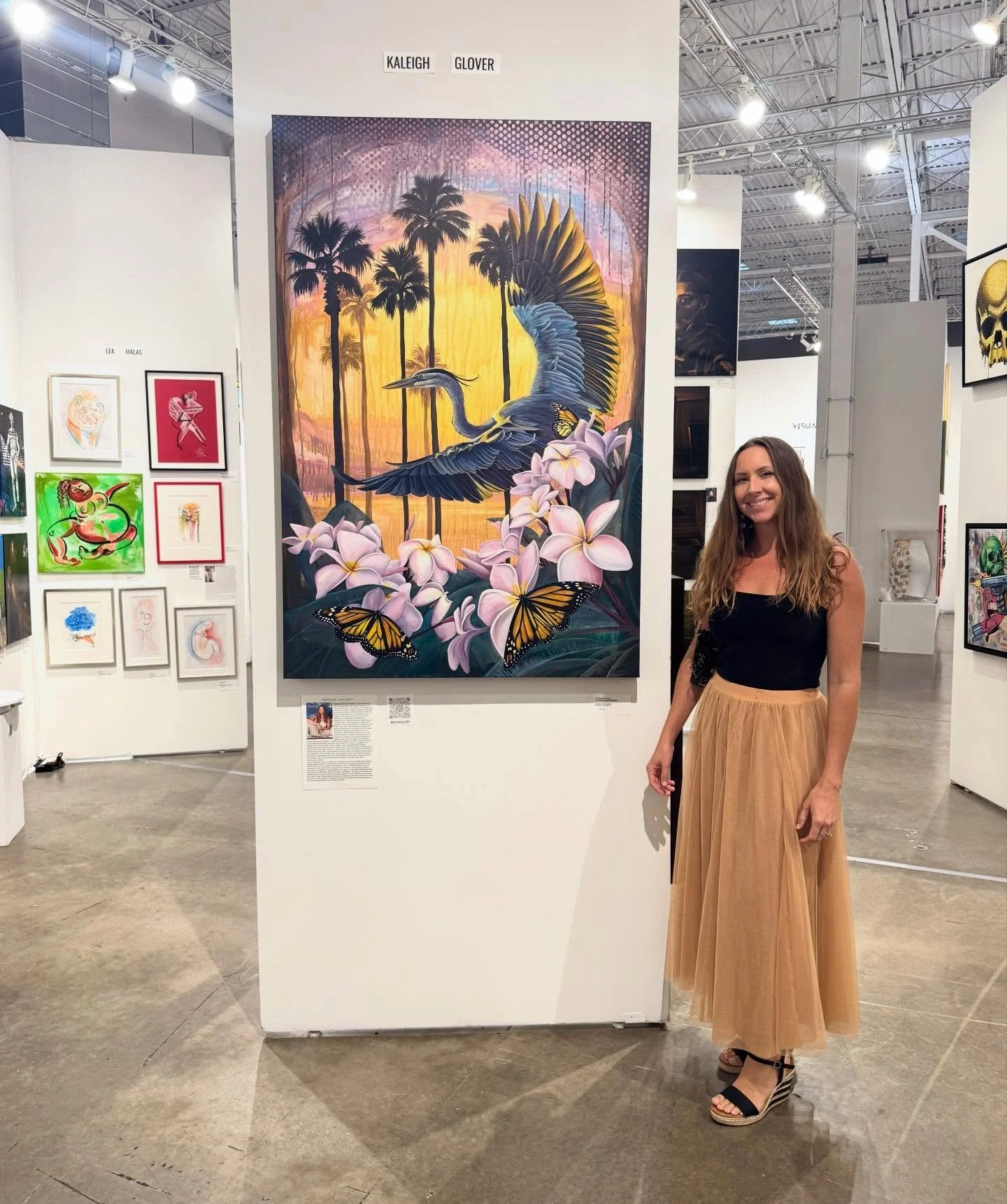 &ldquo;Landing In Abundance&rdquo;, 40x60&rdquo; at @reddotmiami with @perseusgallery1 during @miamiartweek! ✨
.
#kglover #kgloverart #miamiartweek #reddotmiami #miami #miamiart #art #heron #abundance #plumeria #monarch #love