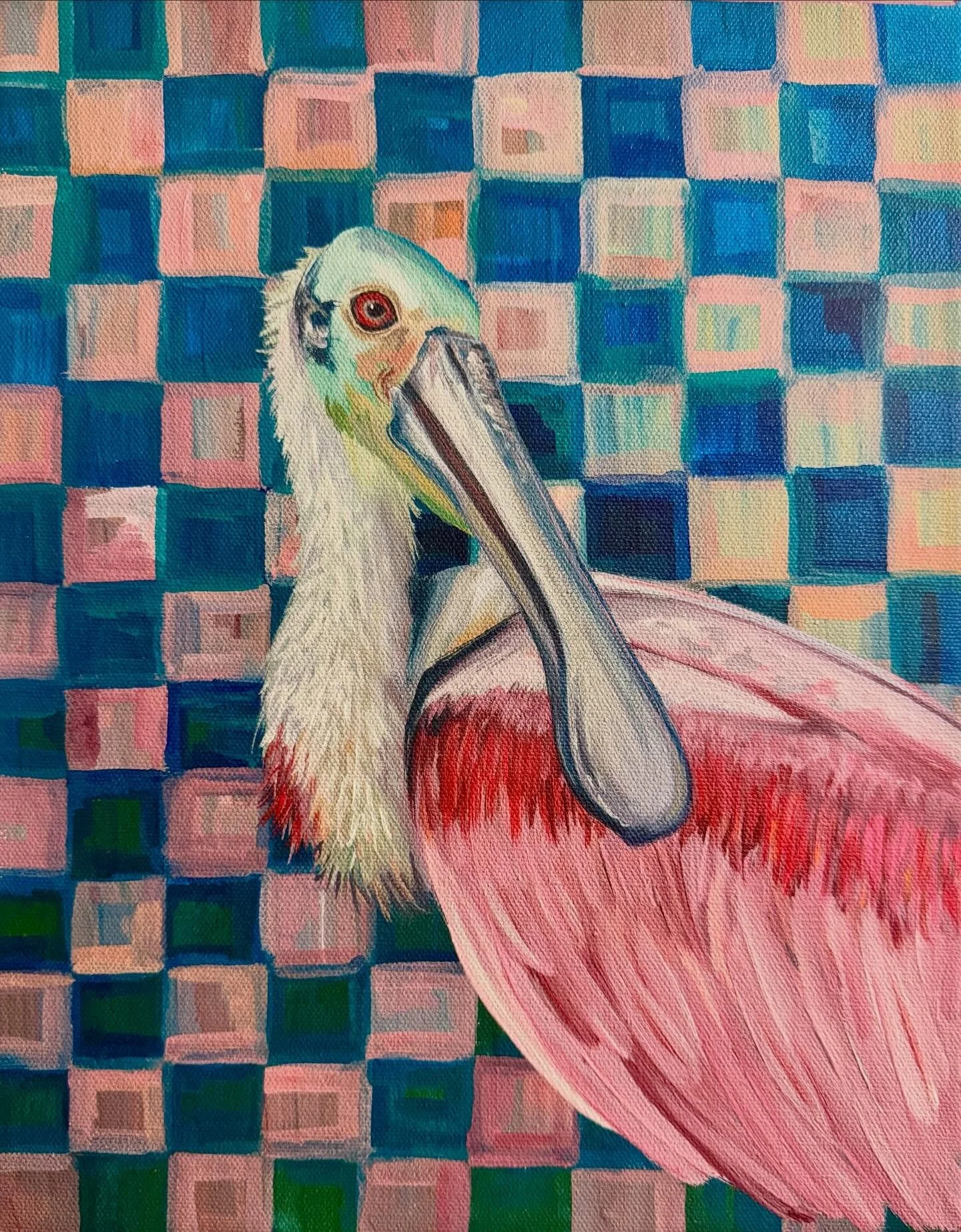 Please don&rsquo;t forget to look to the pockets of nature as you cruise around the #coastalbend because you may see one of our pink feathered friends! #roseatespoonbills are always an exciting sighting! 🩷
.
&ldquo;Wild Pink&rdquo;, 11x14&rdquo;, ac
