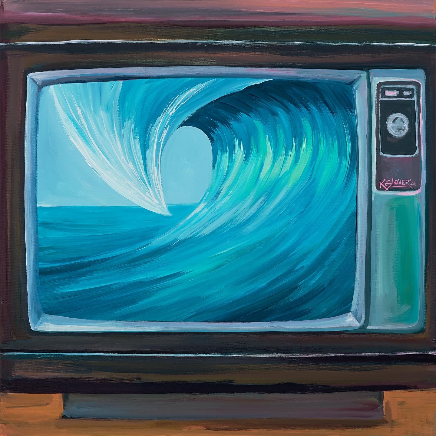 &ldquo;Reprogram Yourself&rdquo;, 24x24&rdquo;, acrylic on canvas. It&rsquo;s not just a title, it&rsquo;s a hard suggestion to do so. Turn the off the tube and find yourself a tube out in nature. Cut the cord of brainwashing &amp; wash yourself off 
