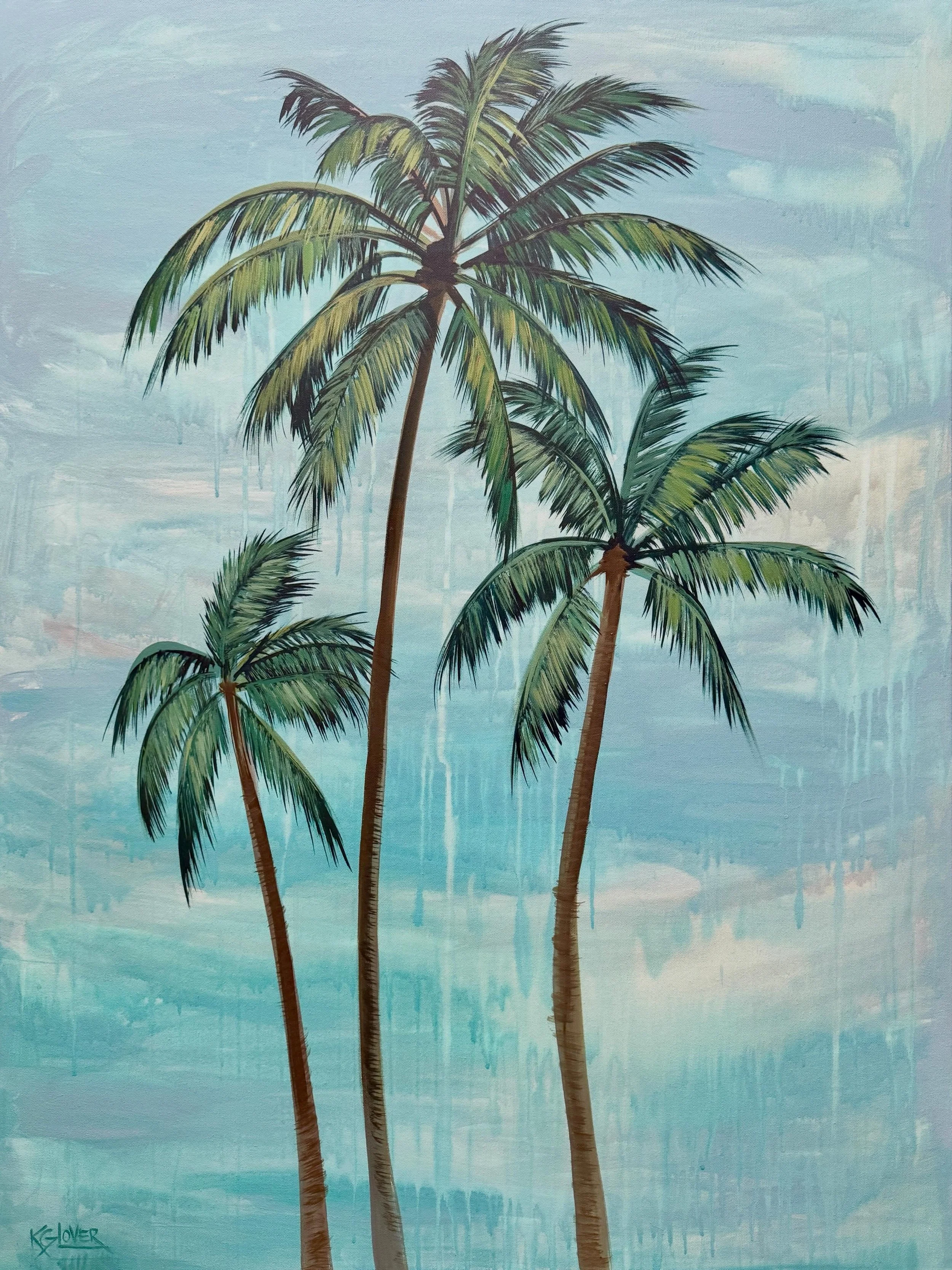 A pair of 30x40&rdquo; palm trees for a gorgeous bedroom designed by @cf__designs in #portaransas! Cant wait to see them installed on either side of the bed. I&rsquo;d def be late for breakfast every morning in this vibe, so breakfast in bed it is! ?