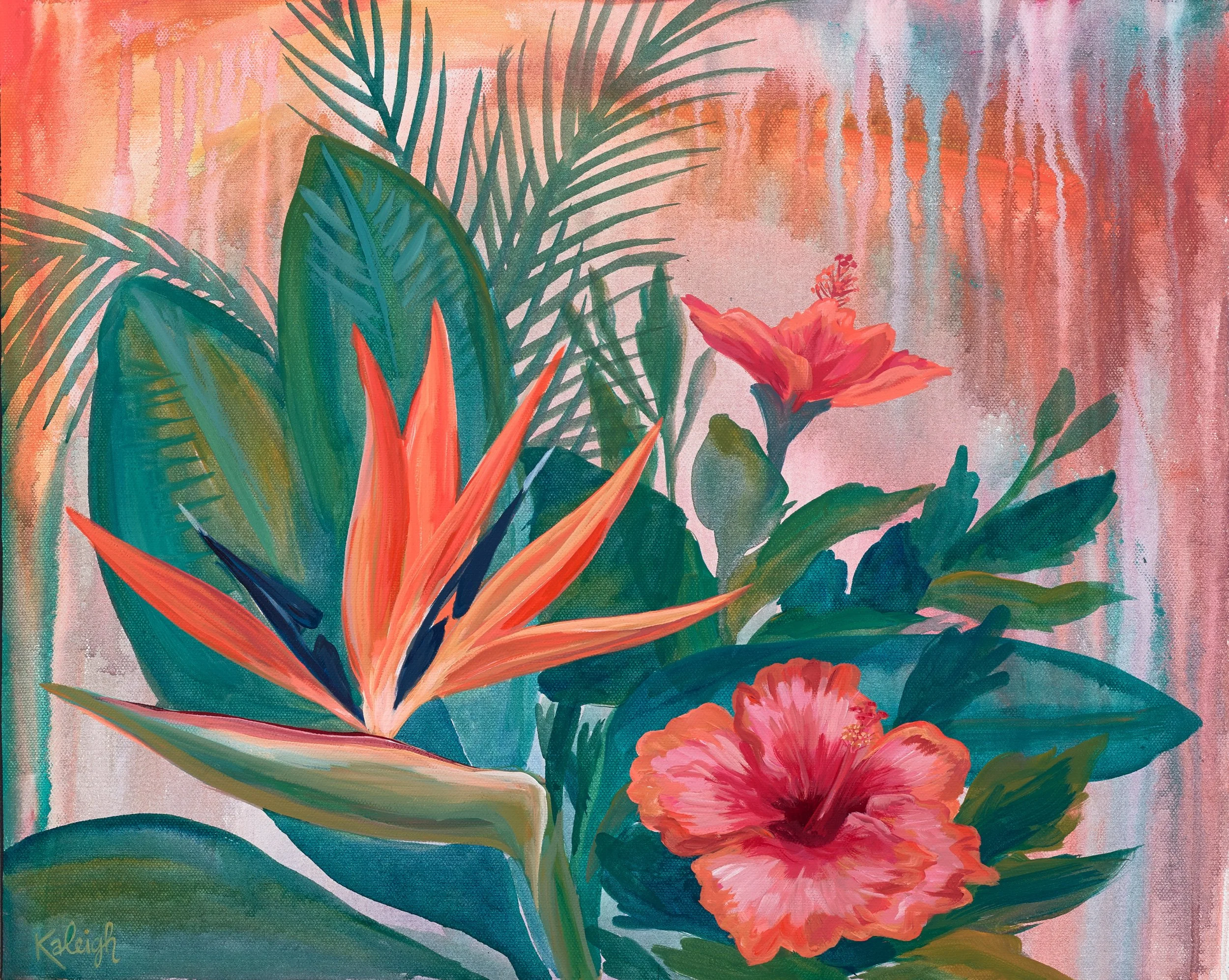 "Bloomed In Orange", 16x20", Acrylic, 2026.