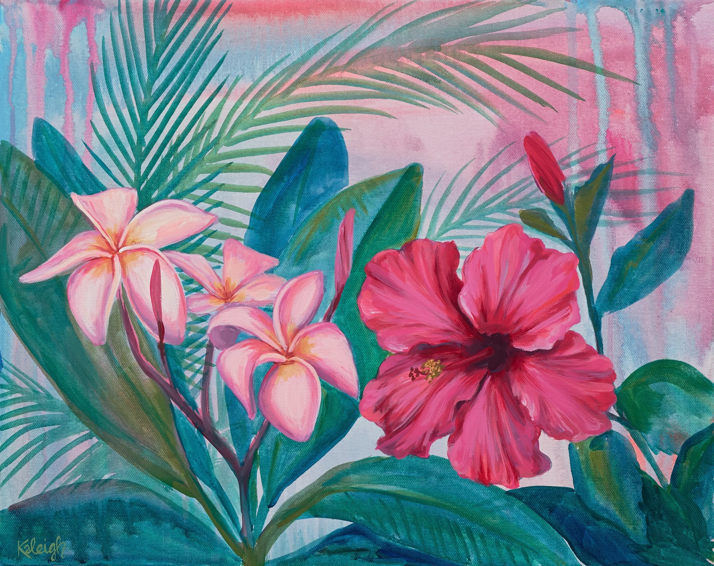 "Bloomed In Pink", 16x20", Acrylic, 2026.