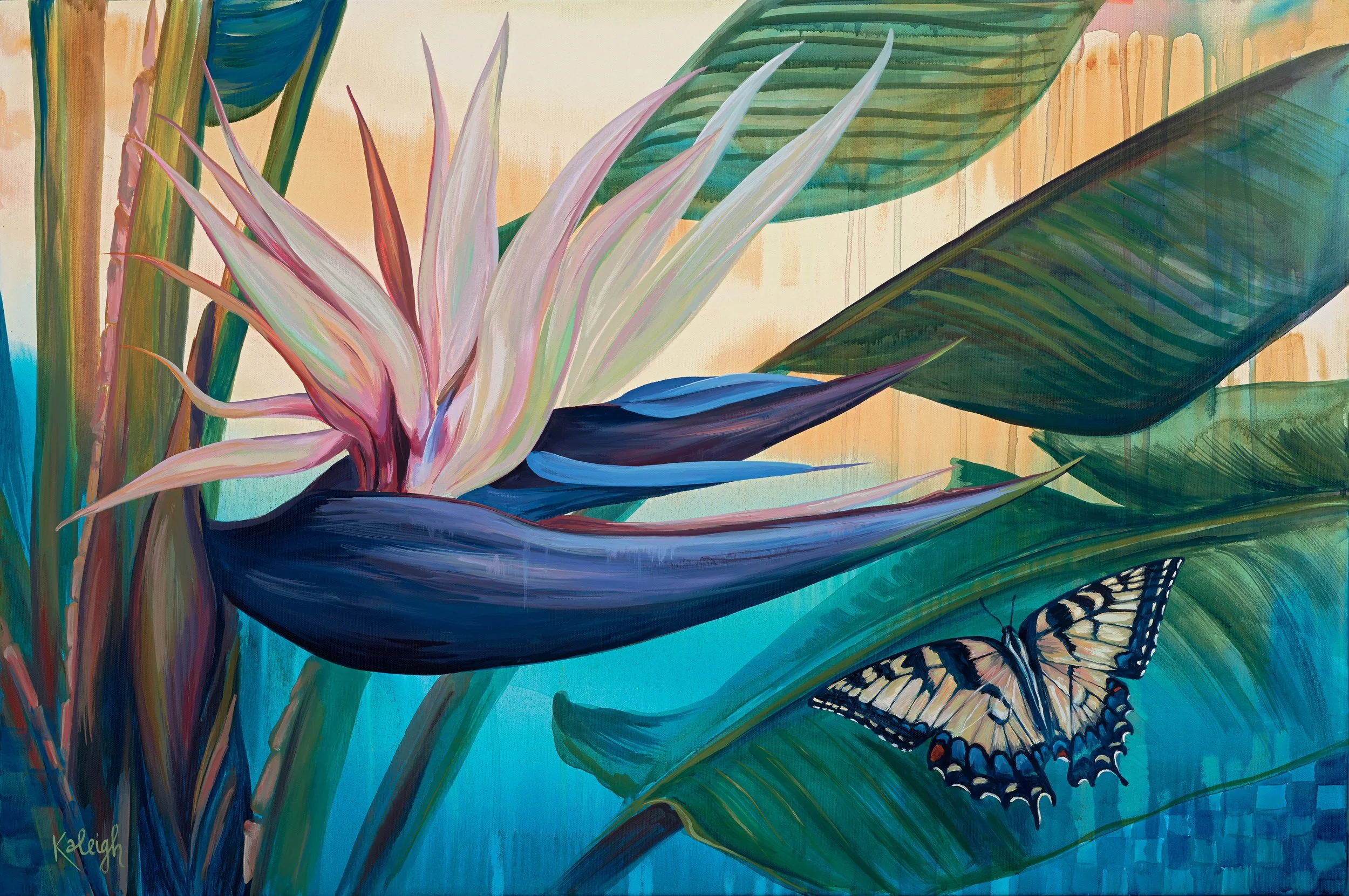 "Paradise Found", 24x36", Acrylic, 2026.