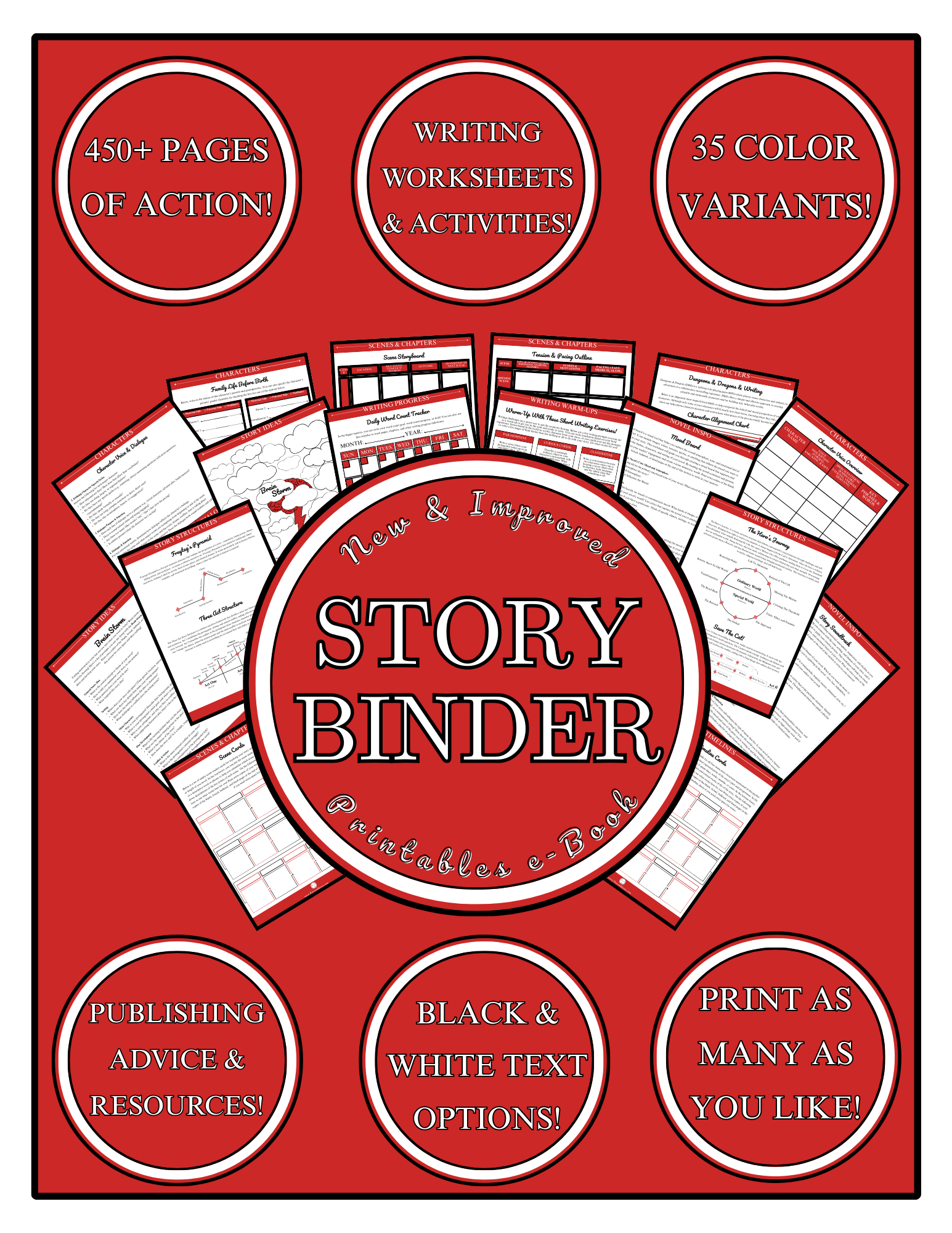 Story Binder Printables e-Book - Vermillion