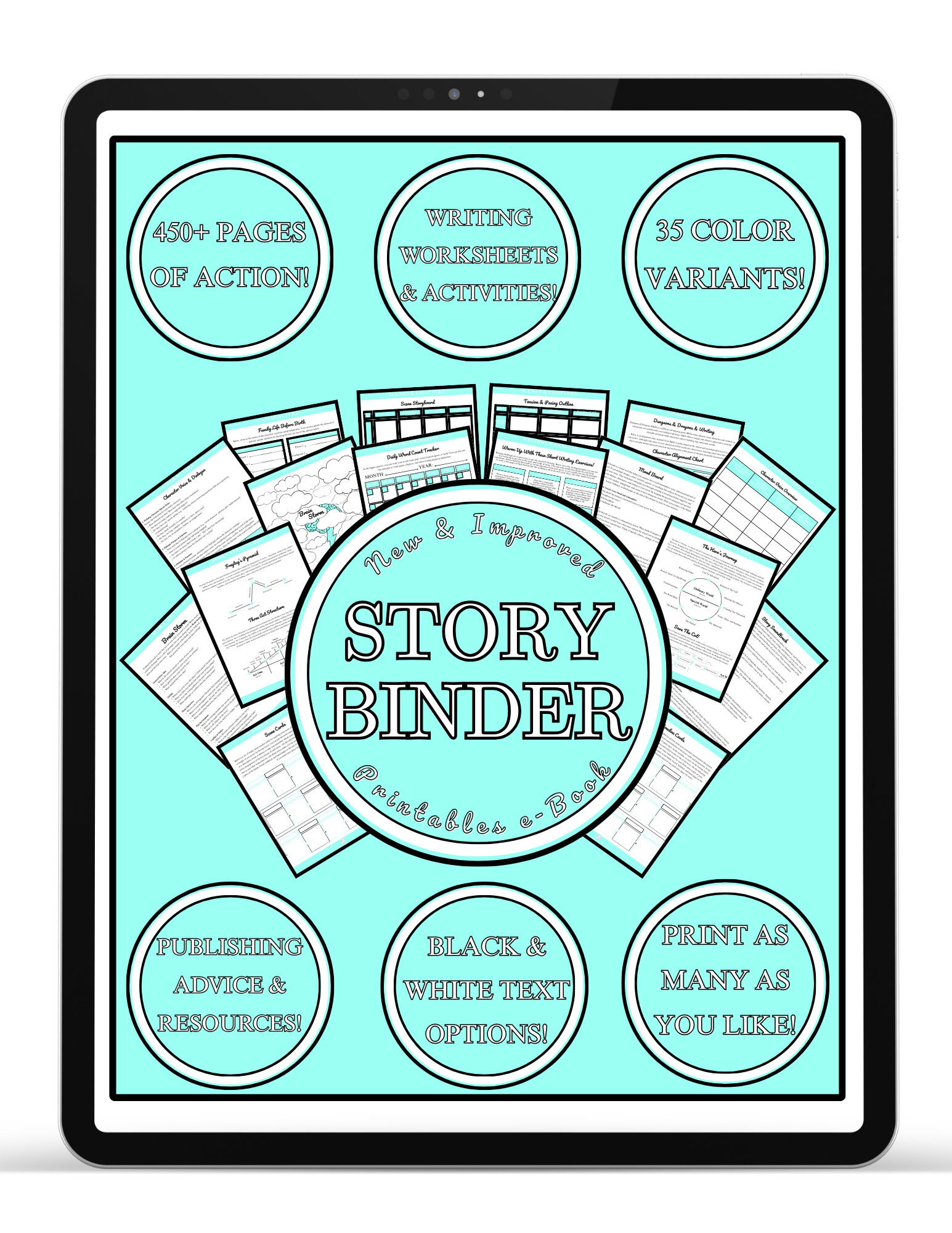 Aqua Story Binder Printables e-Book (FREE Download)