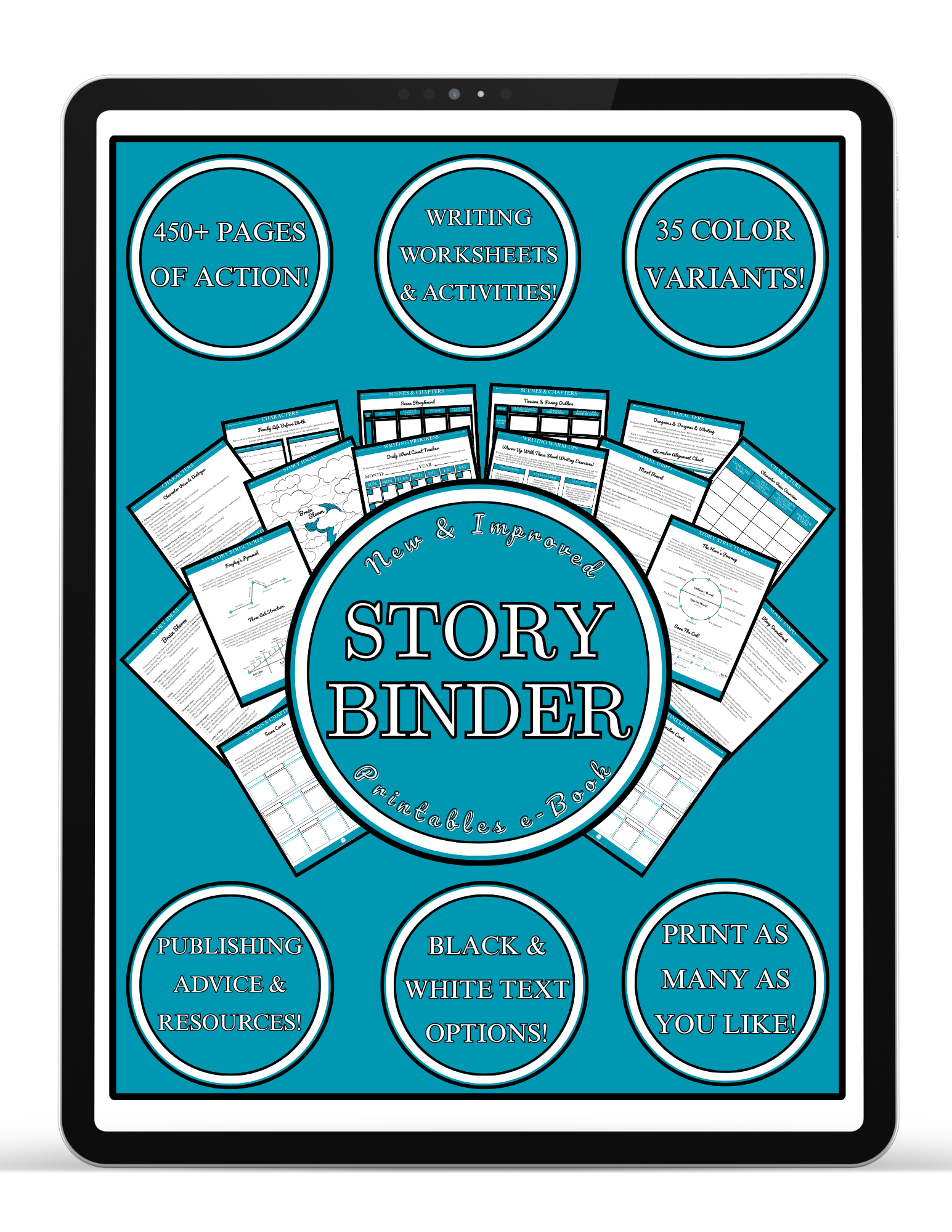 Turquoise Story Binder Printables e-Book (FREE Download)