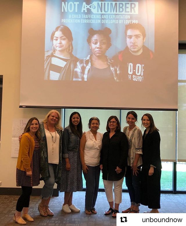 We are grateful for @love146 and their incredible work in our city. Not A Number is a deep, effective and empowering youth prevention program that leaves a significant impact on the students who have participated. We are so excited to be certified to facilitate this program so that more and more students can be empowered.
#Repost @unboundnow with @get_repost
・・・
This group joined the ranks of Unbound volunteers and staff trained to facilitate @love146’s prevention curriculum, “Not A #Number,” this week. This excellent curriculum is another great tool for our teams to work to prevent child sex trafficking in our communities. Thanks @love146 for this incredible resource and your diligent training!