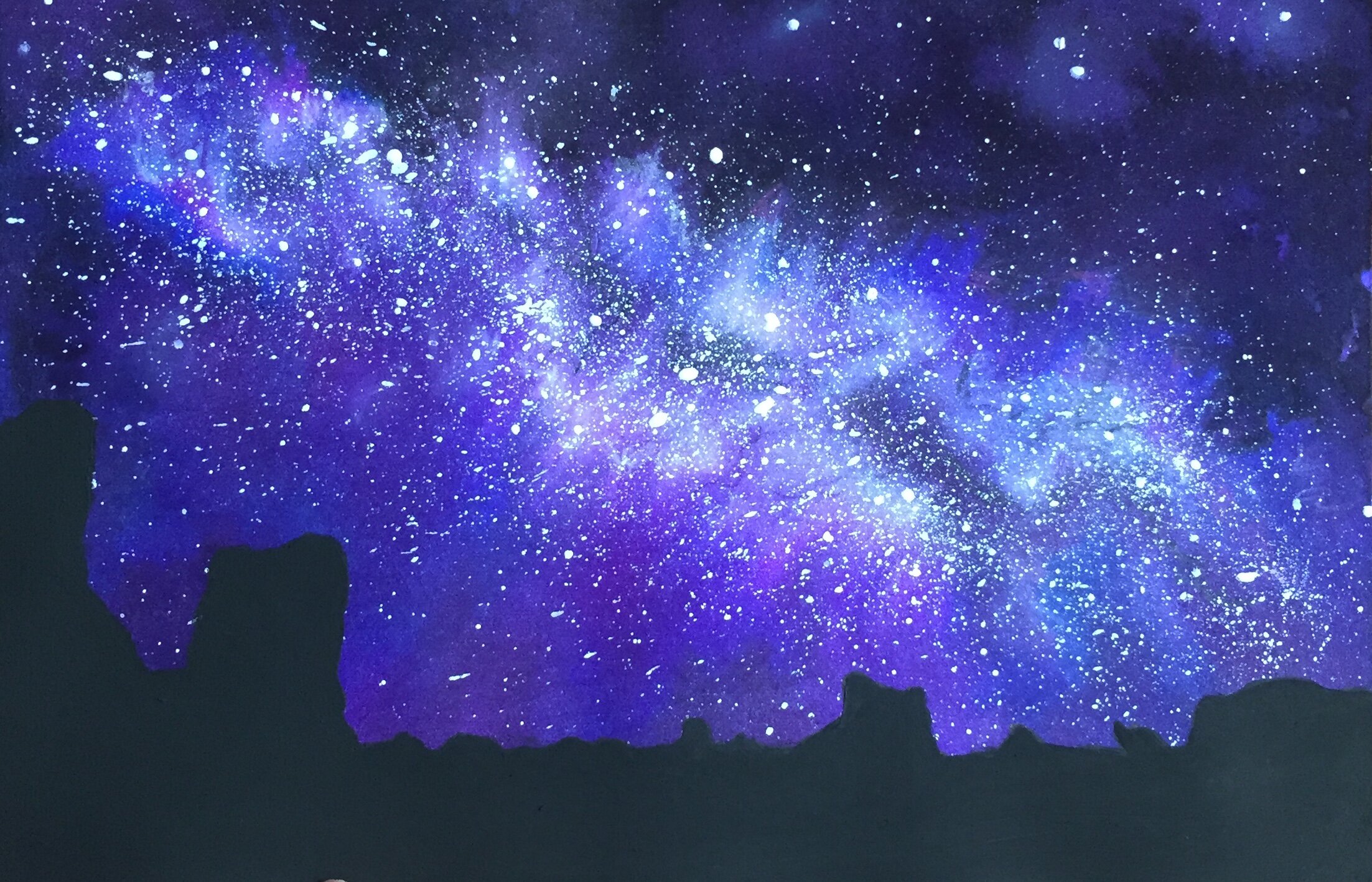 "milky way over moab" [watercolor]