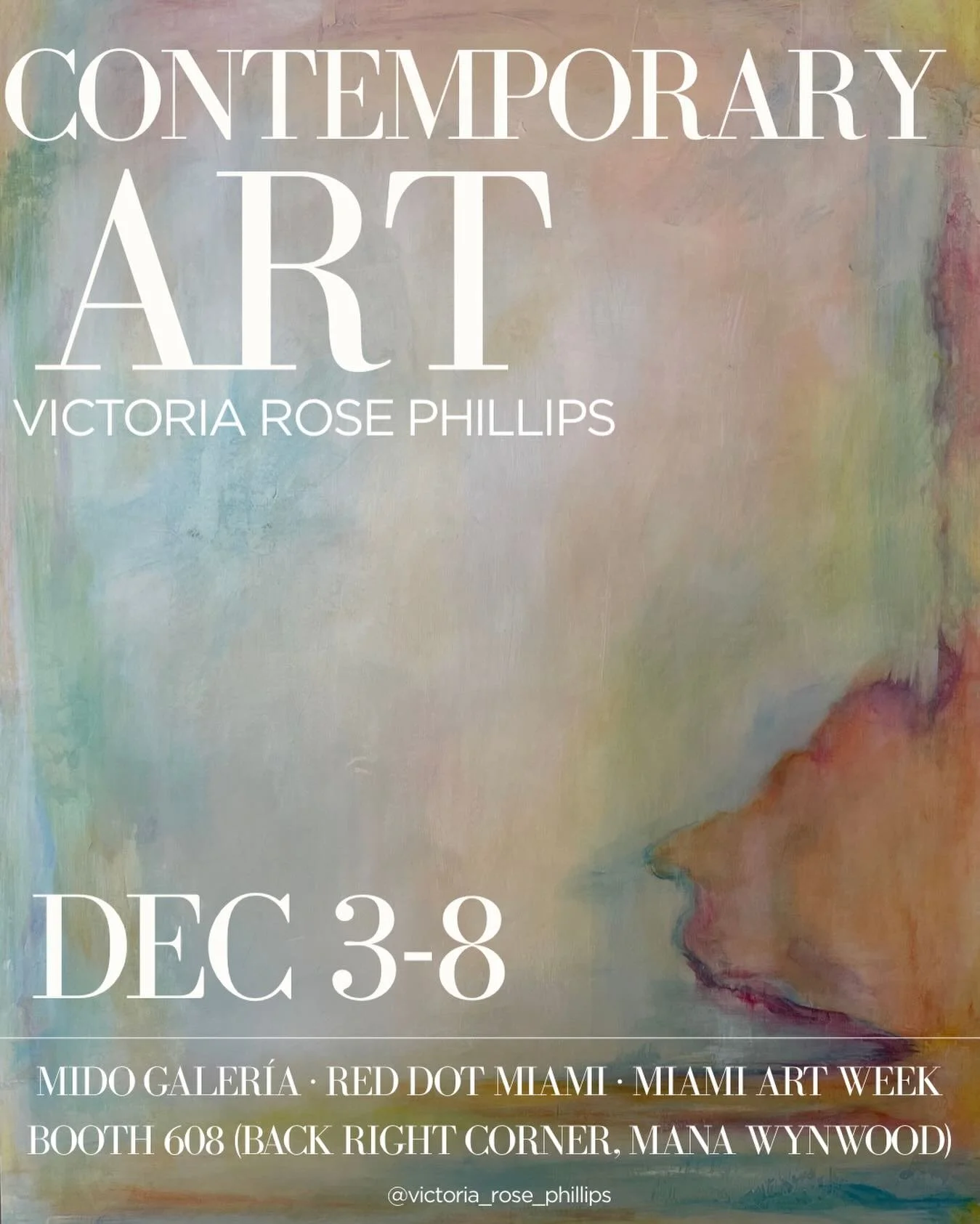 TONIGHT! ✨
VIP/Press Preview: 5&ndash;6pm
Opening Night: 6&ndash;9pm

I&rsquo;m thrilled to be exhibiting this week with @midogaleria at @reddotmiami during Miami Art Week! 🌴🔥

Find me at Booth 608 in the back right corner of the convention center.
