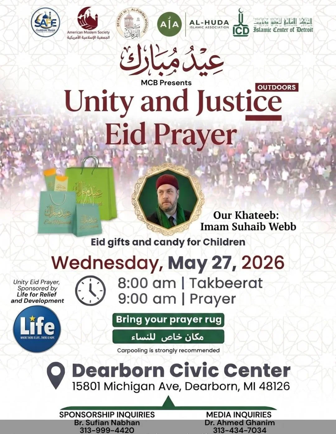 Unity and Justice Outdoor Eid Prayer 2026 with Imam Suhaib Webb