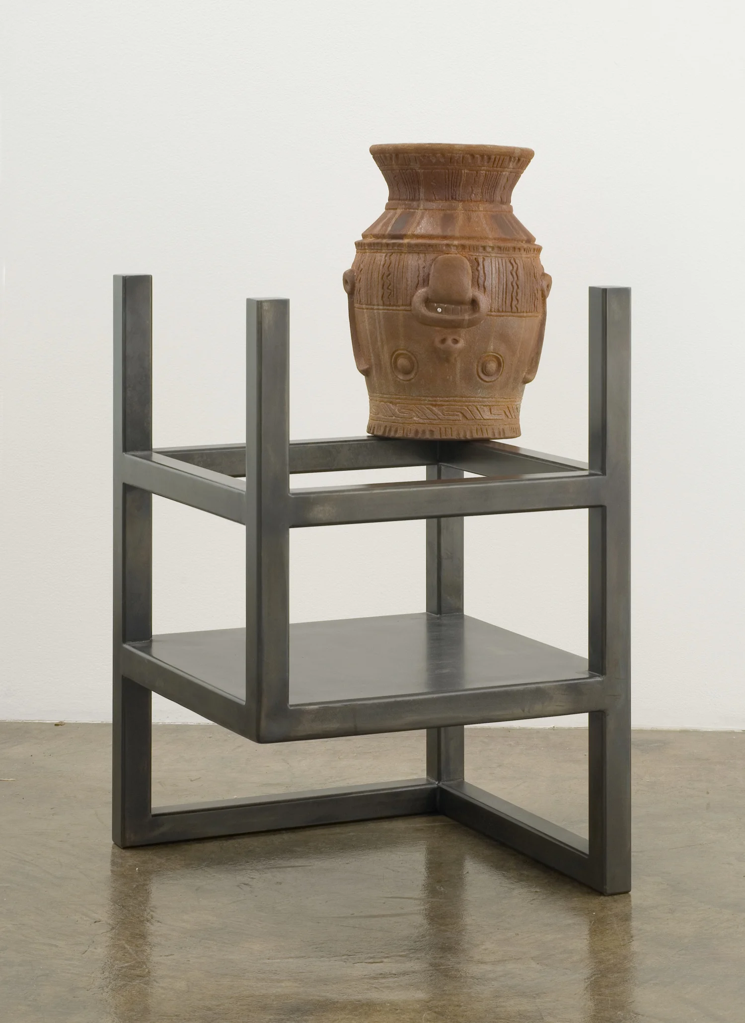 It Is What It Is (On the Chair), 2006 Terracotta, welded tube steel, tooth stud 27 x 18 x 18 in, 68.58 x 45.72 x 45.72 cm