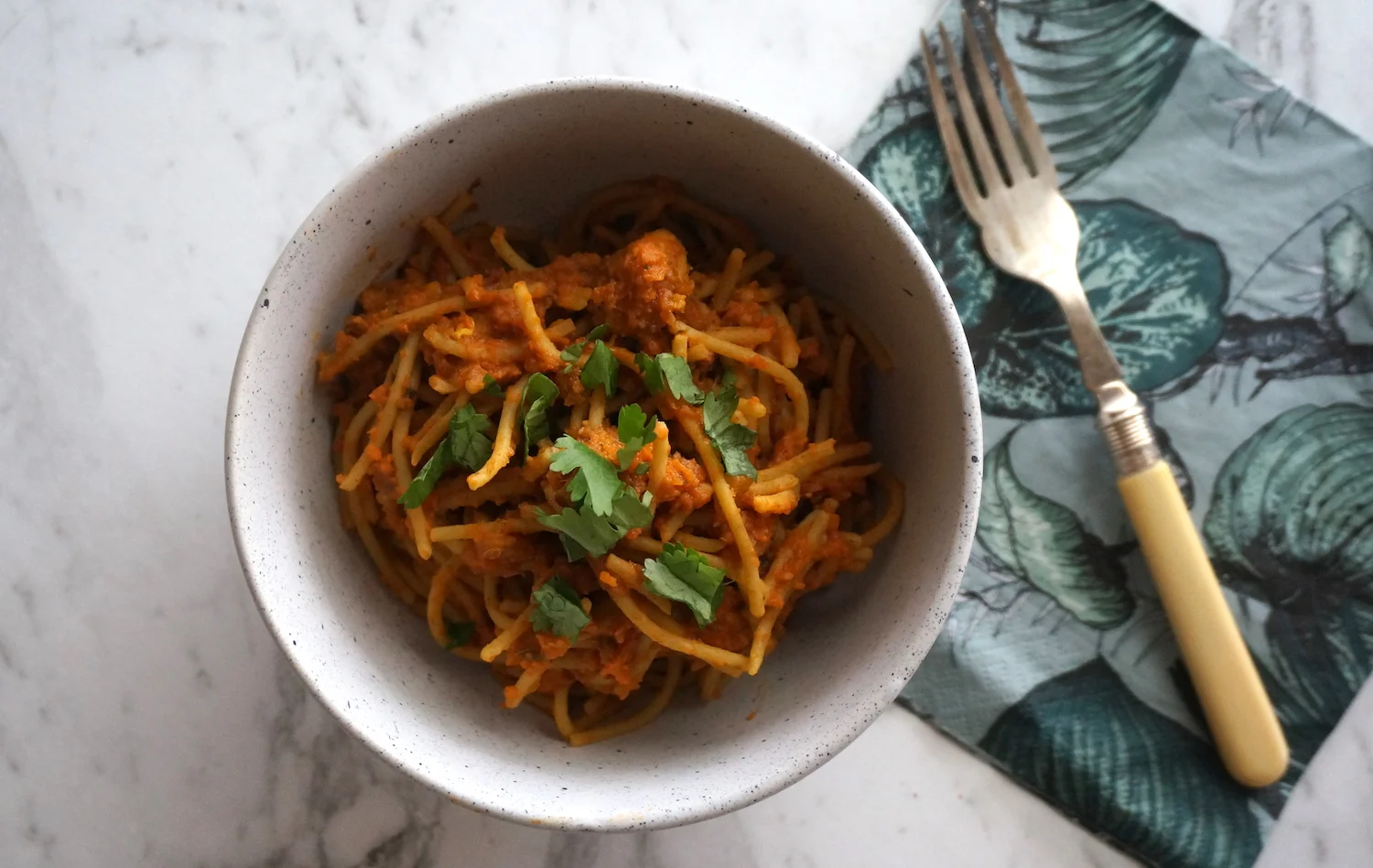 vegan tofu spaghetti