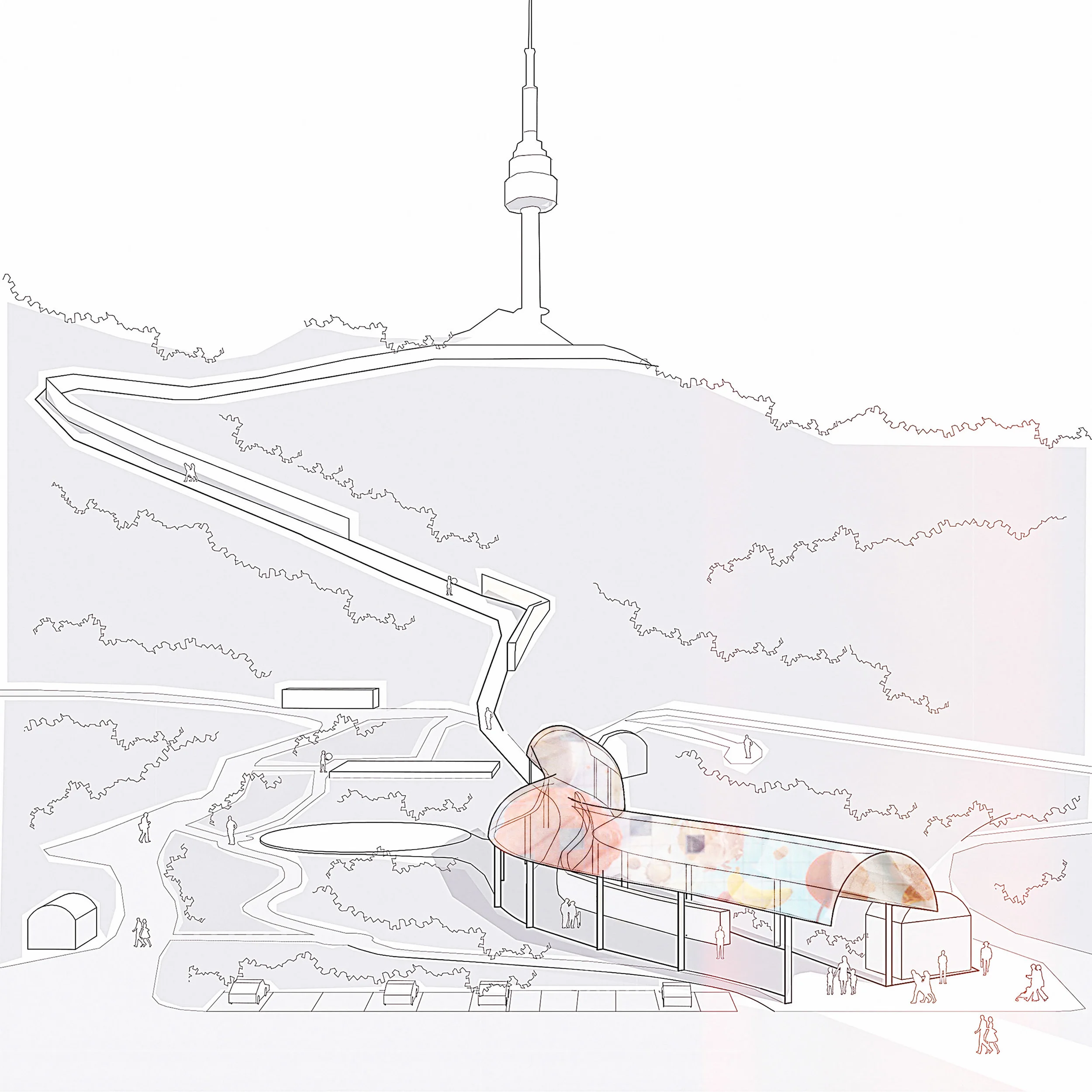 02 - Aerial Perspective - Hanyangdoseong On-site Museum - Lockhart Krause Architects.jpg