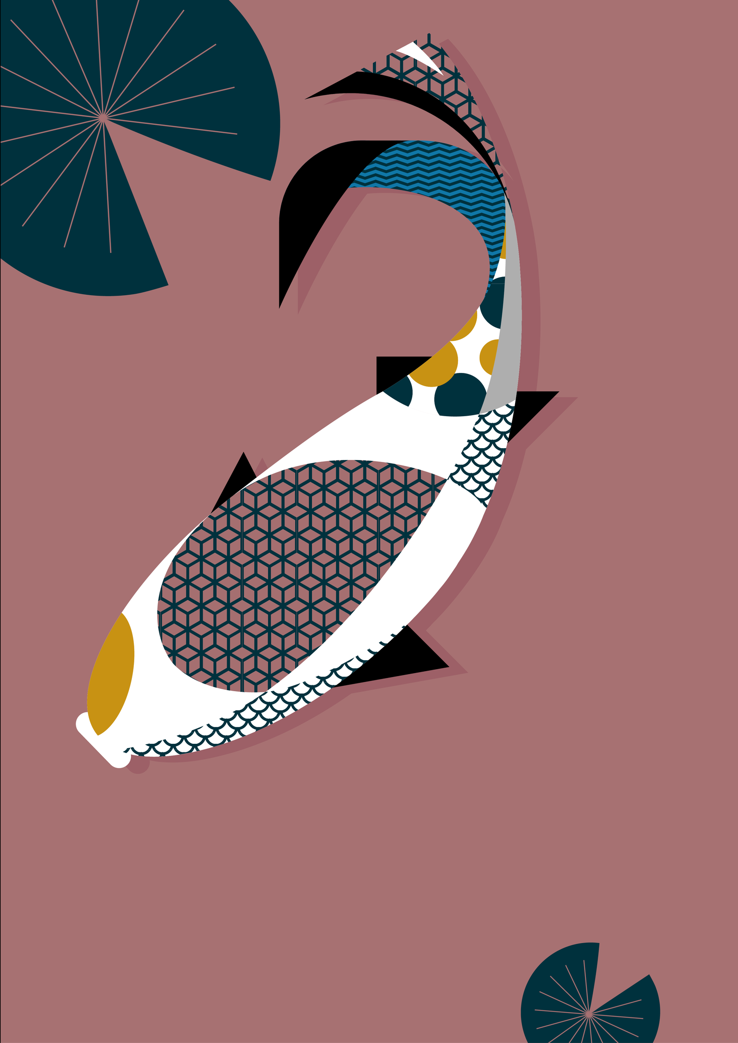 Koi Poster Illustration Rachel Wynn