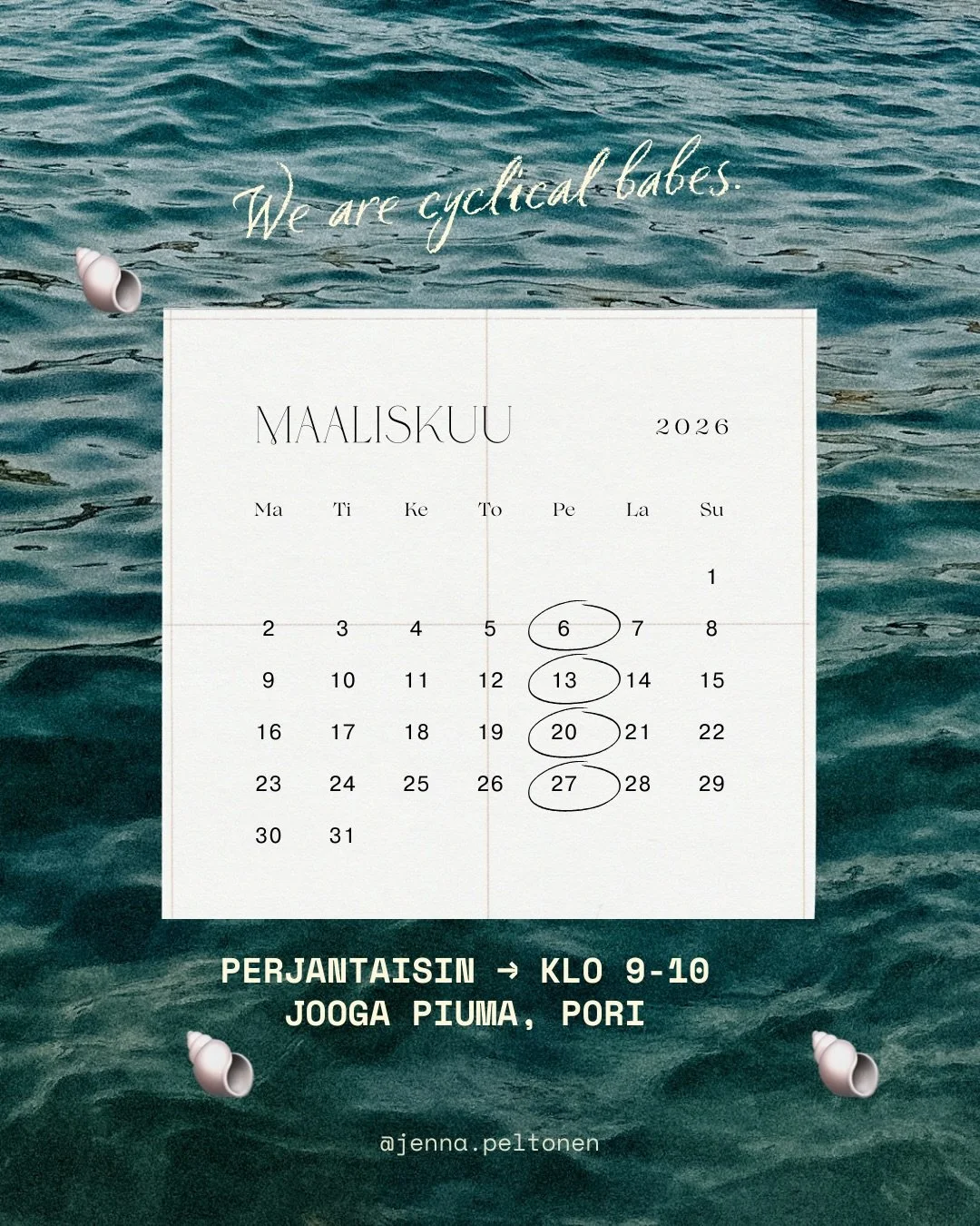 🌙 The Magic of Yin
Yin-jooga on rauhallista ja syv&auml;&auml; venyttely&auml;, jossa asennoissa pysyt&auml;&auml;n pitk&auml;&auml;n. Se avaa meid&auml;n kehoa ja meridiaaneja eli n&auml;kym&auml;tt&ouml;mi&auml; energiakanavia, joiden kautta keho 