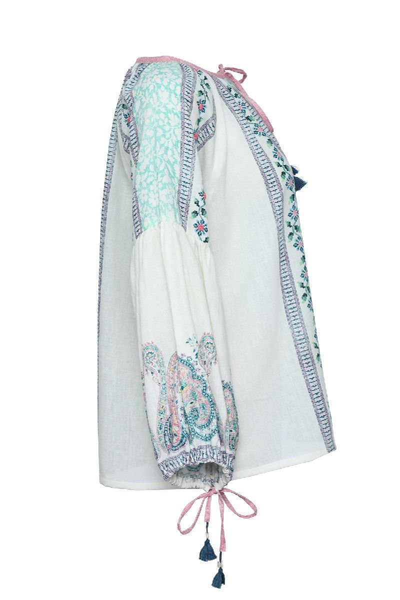 D'Ascoli Magda Top blue and aqua