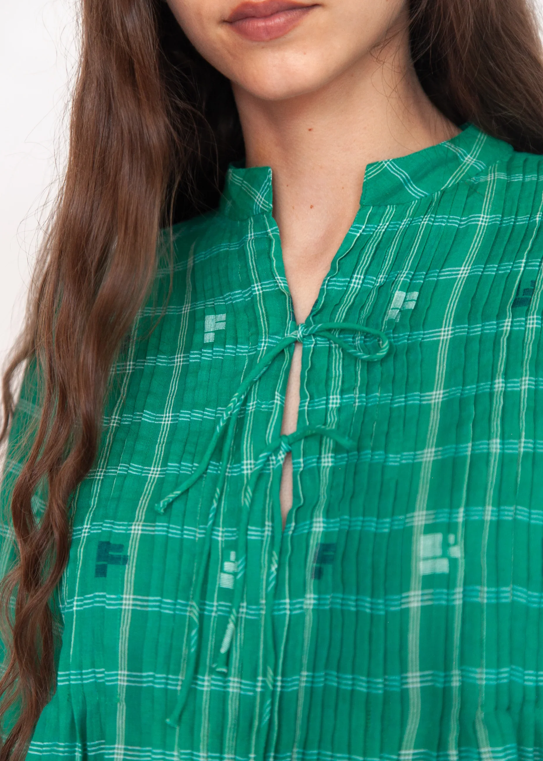 Matta New York alma check jamdani top mint