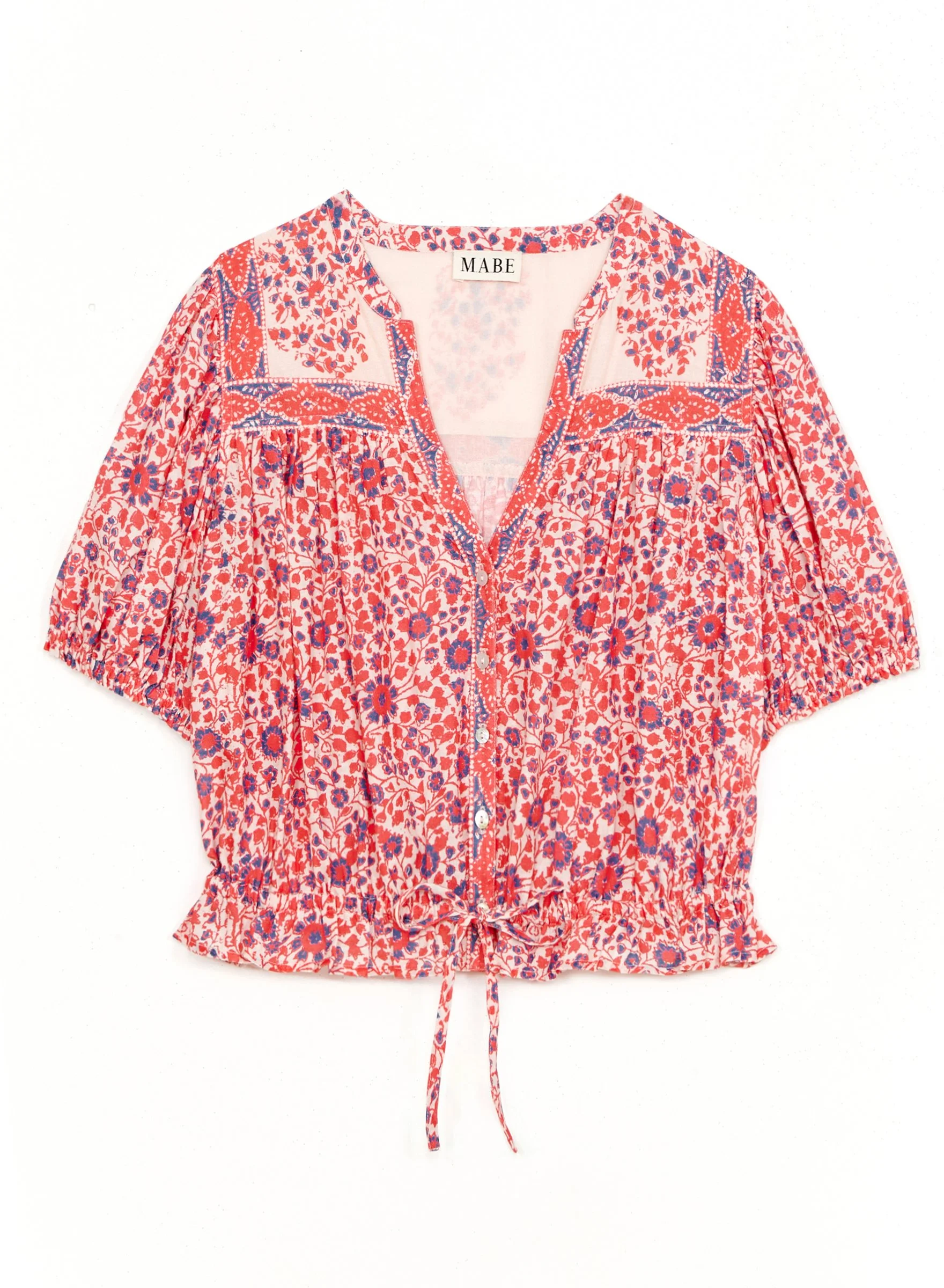 M.A.B.E Apparel della short sleeve blouse red