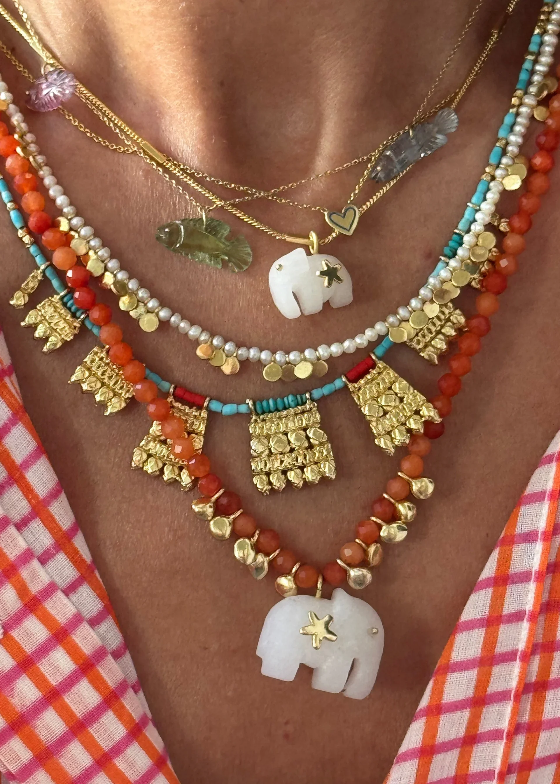 Sara Lashay Hathi necklace orange