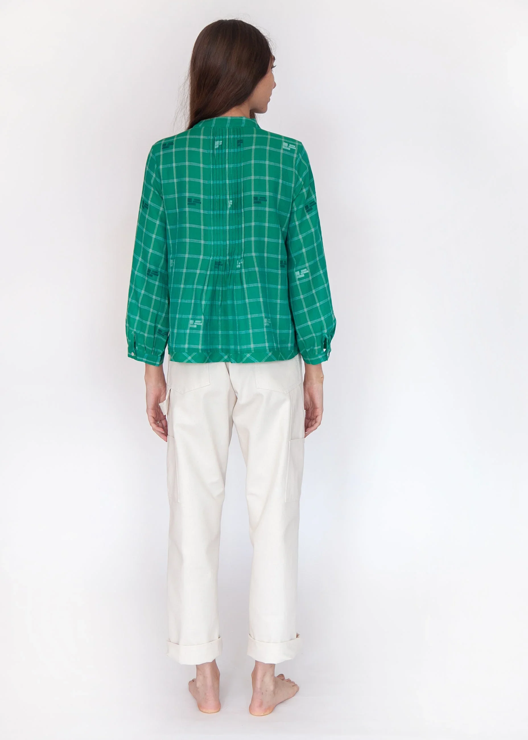 Matta New York alma check jamdani top mint