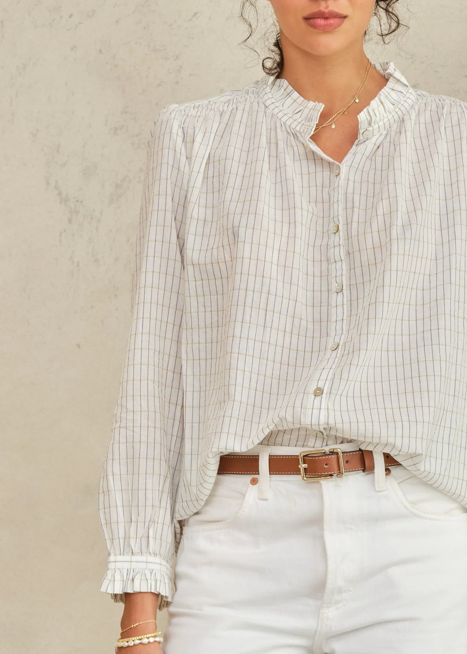 M.A.B.E Apparel chrissie check blouse