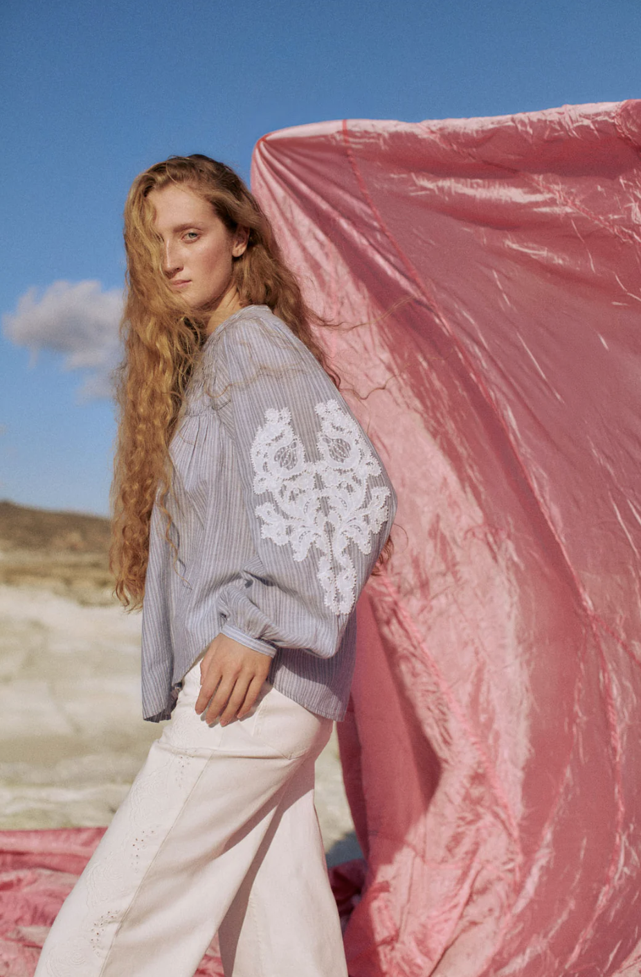 Louise Misha Jally Shirt on model in campaign shot