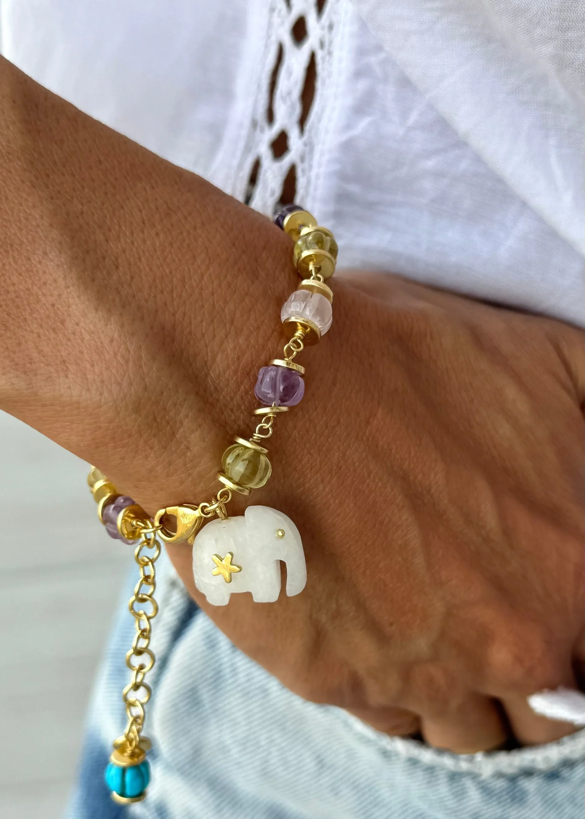 Sara Lashay Baby Hathi bracelet purple