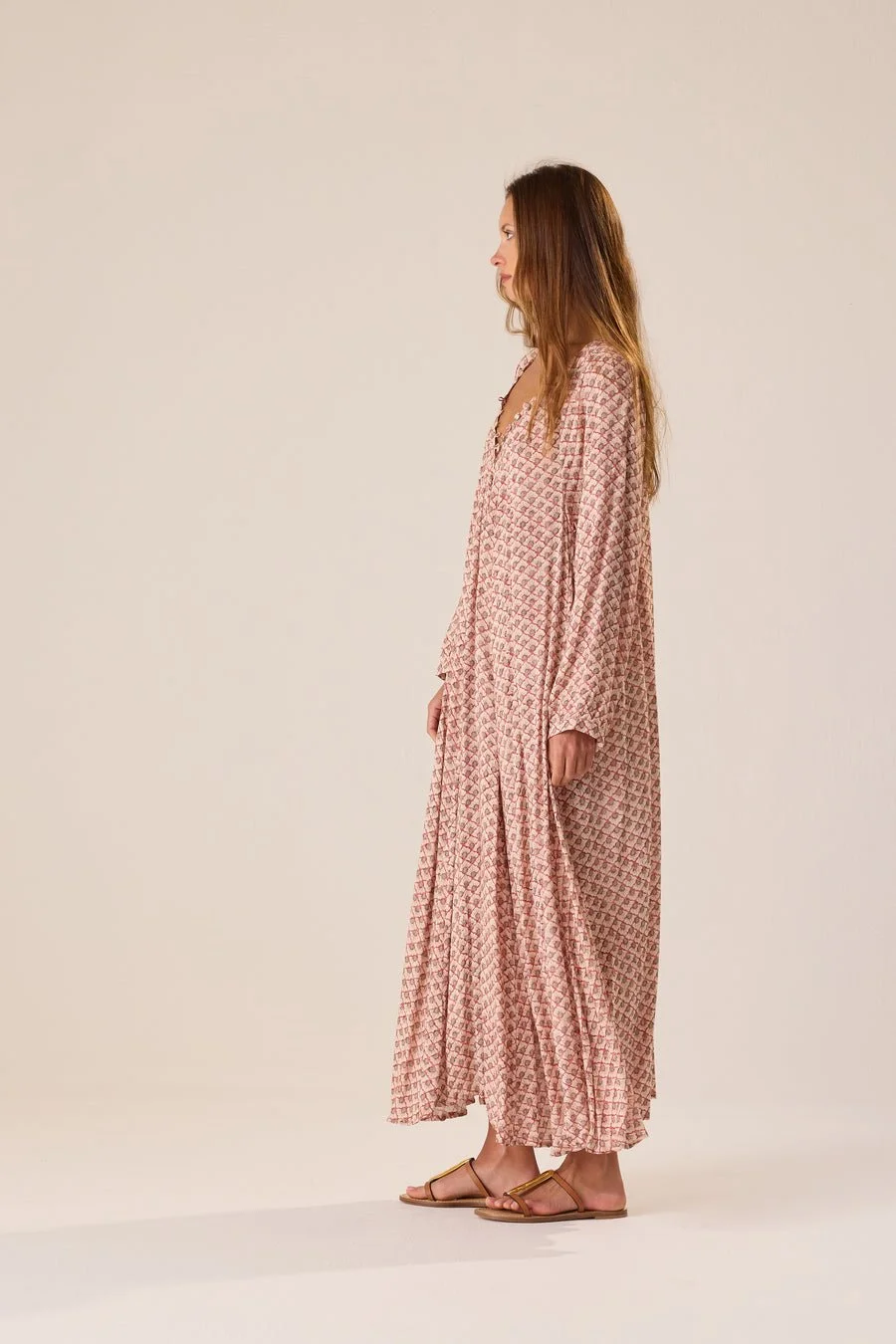 Natalie Martin Collection Fiore Dress scallop blush print
