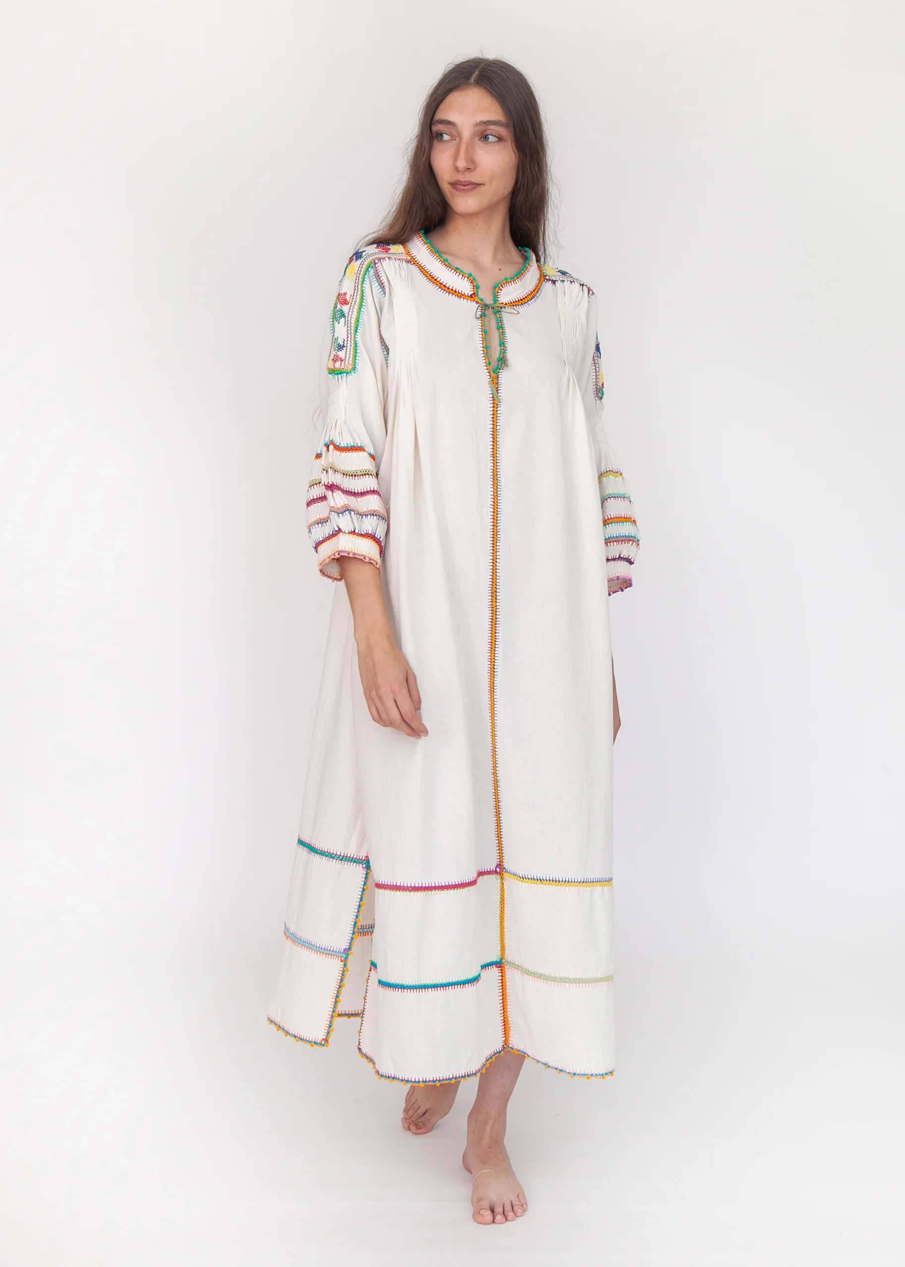 Matta New York sirena dress natural multicolour long sleeves