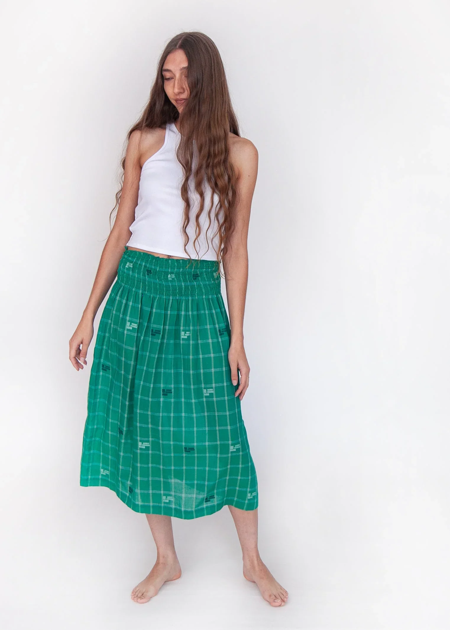 Matta New York araminta check jamdani skirt mint