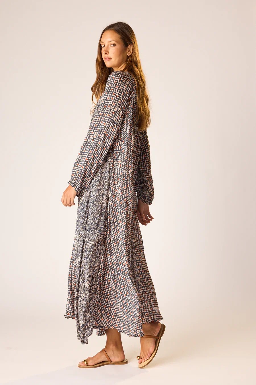 Natalie Martin Collection fiore delphi ink dress on model