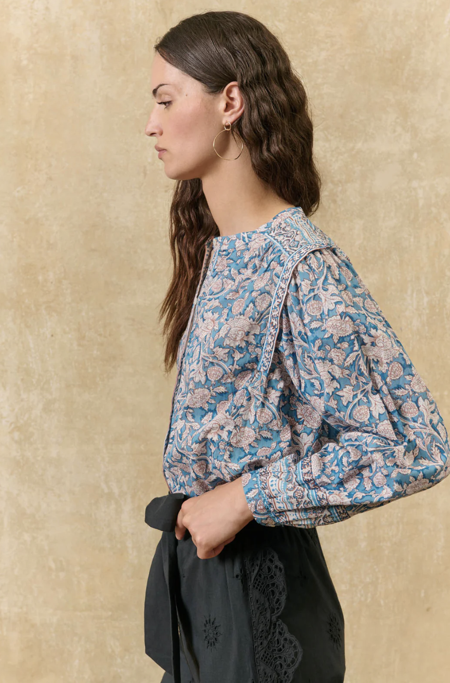 Louise Misha Jane Shirt side view on model