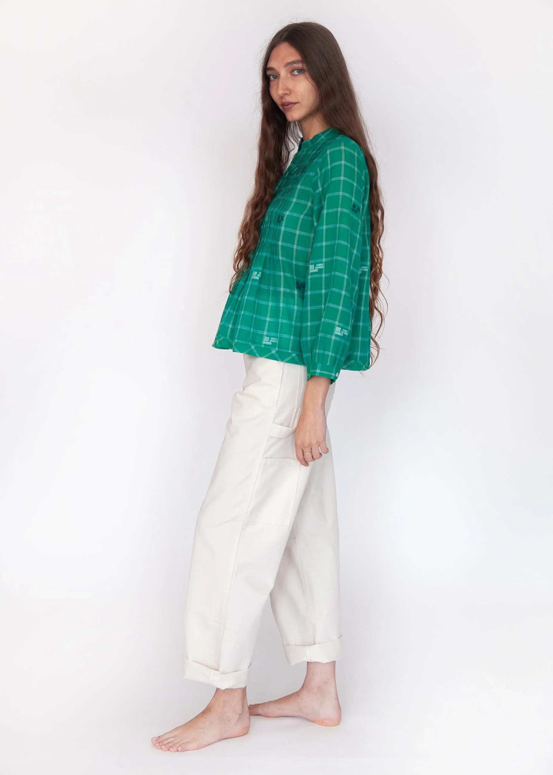 Matta New York alma check jamdani top mint