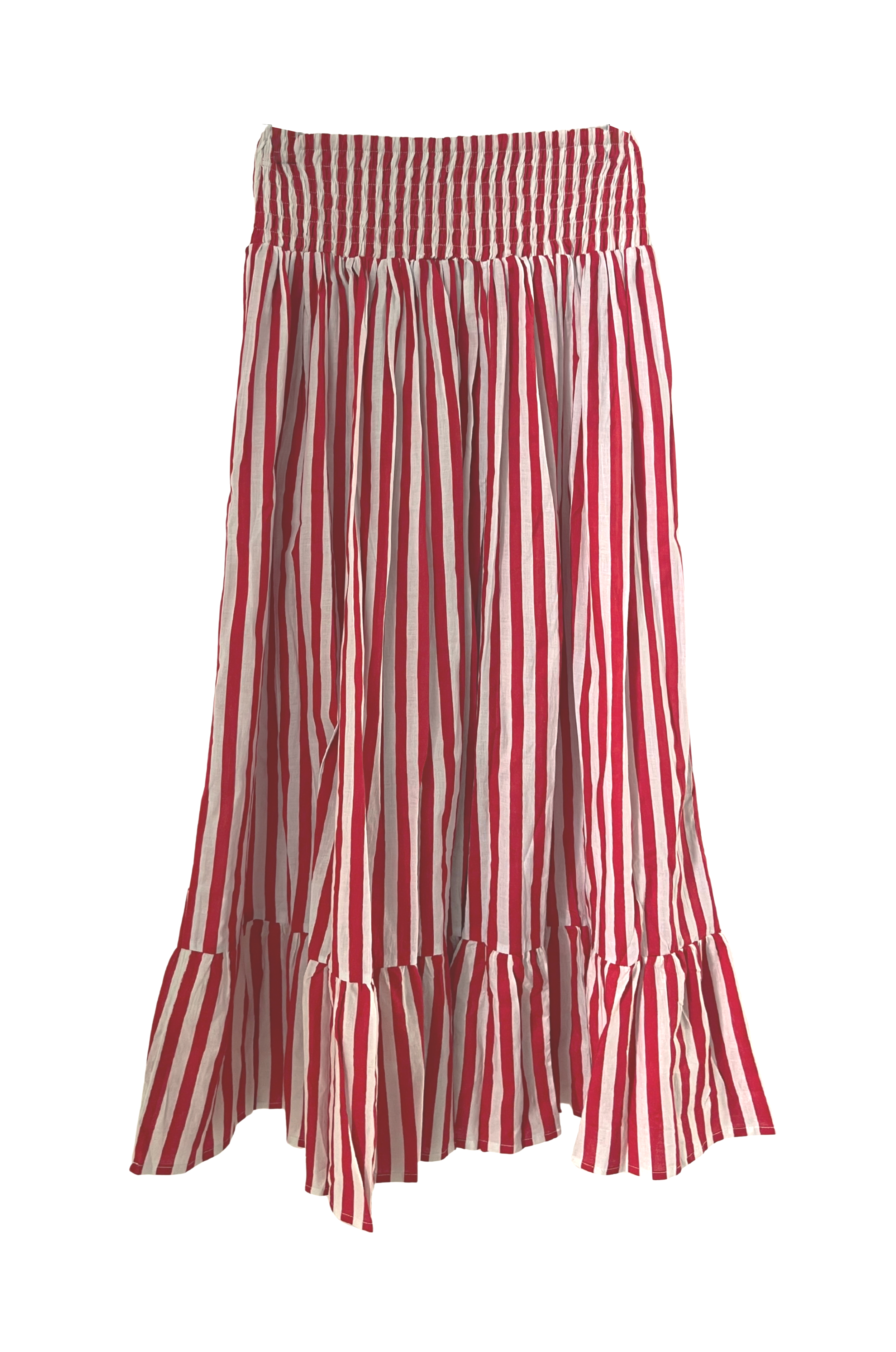 la gambade french red and white stripe skirt