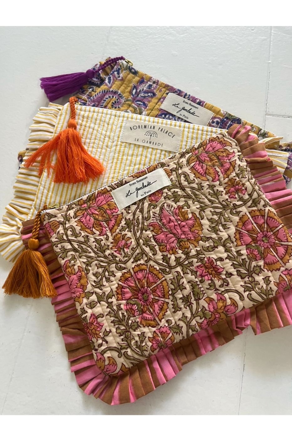 Collection of La Gambade french quilted clutches