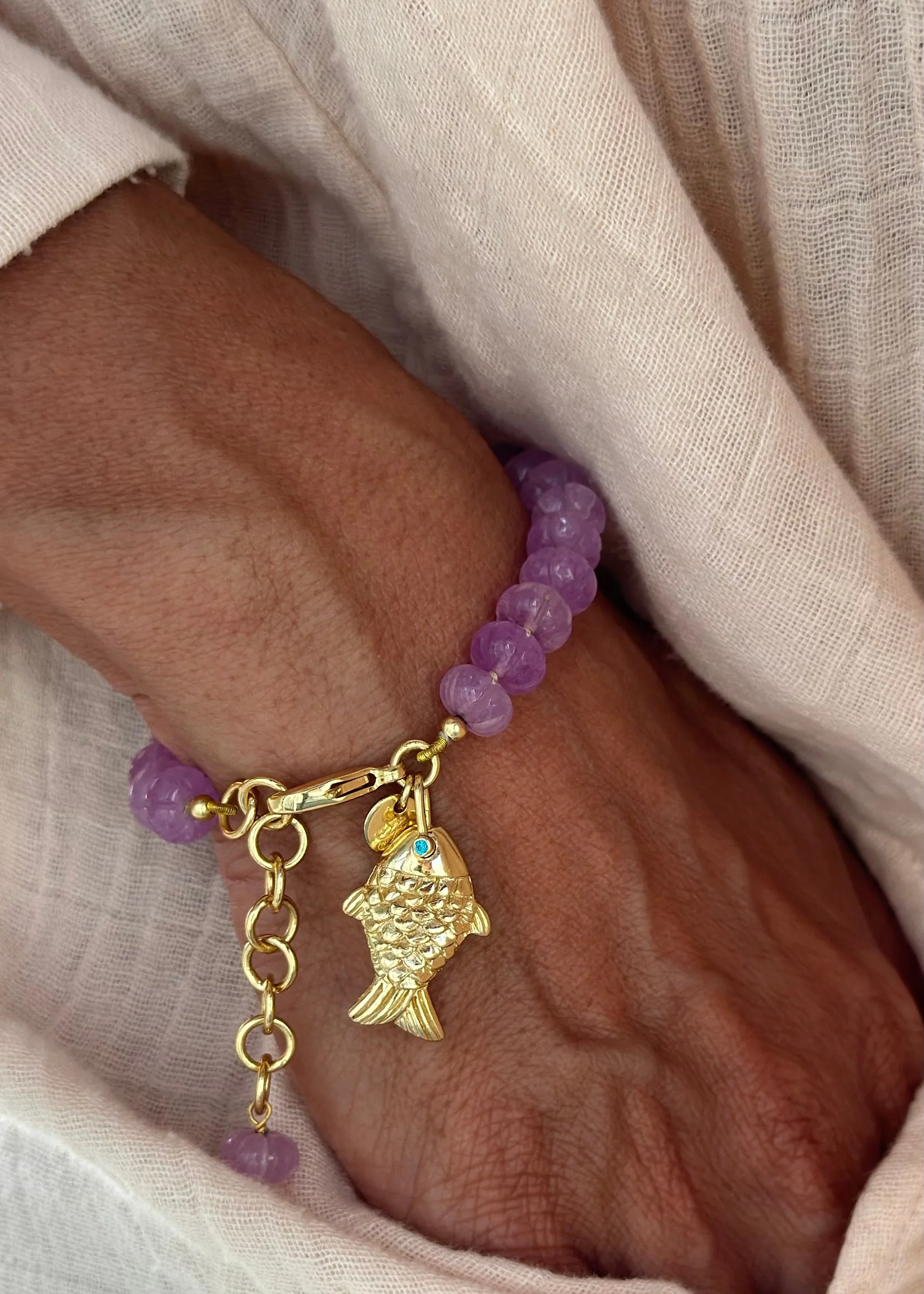 Sara Lashay Raani bracelet purple on model