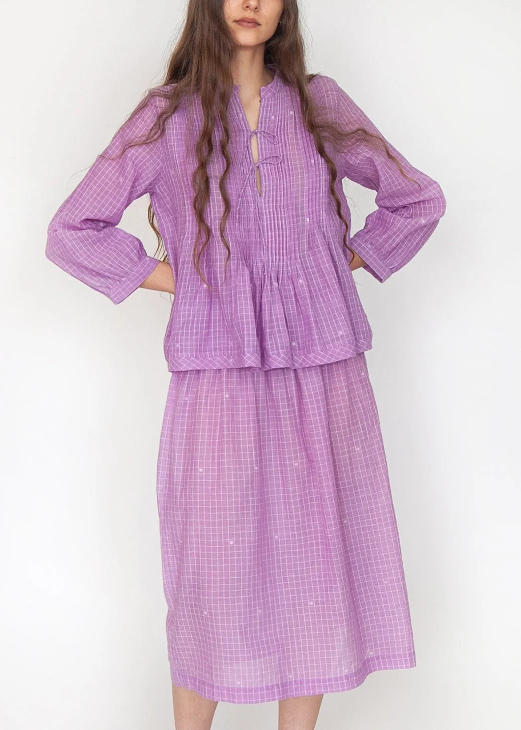 Matta New York araminta check jamdani skirt