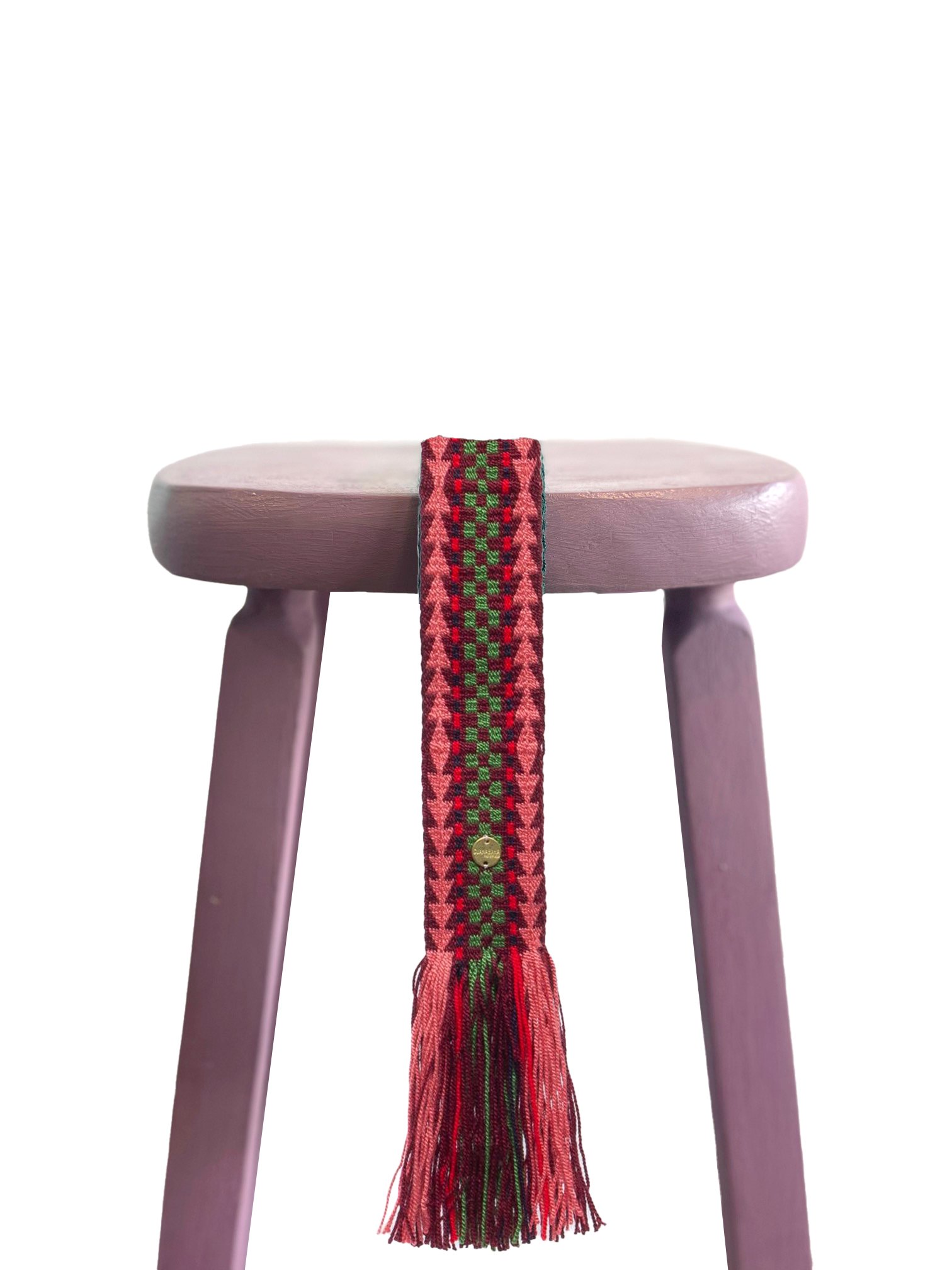 Guanabana Handmade belt merlot and green