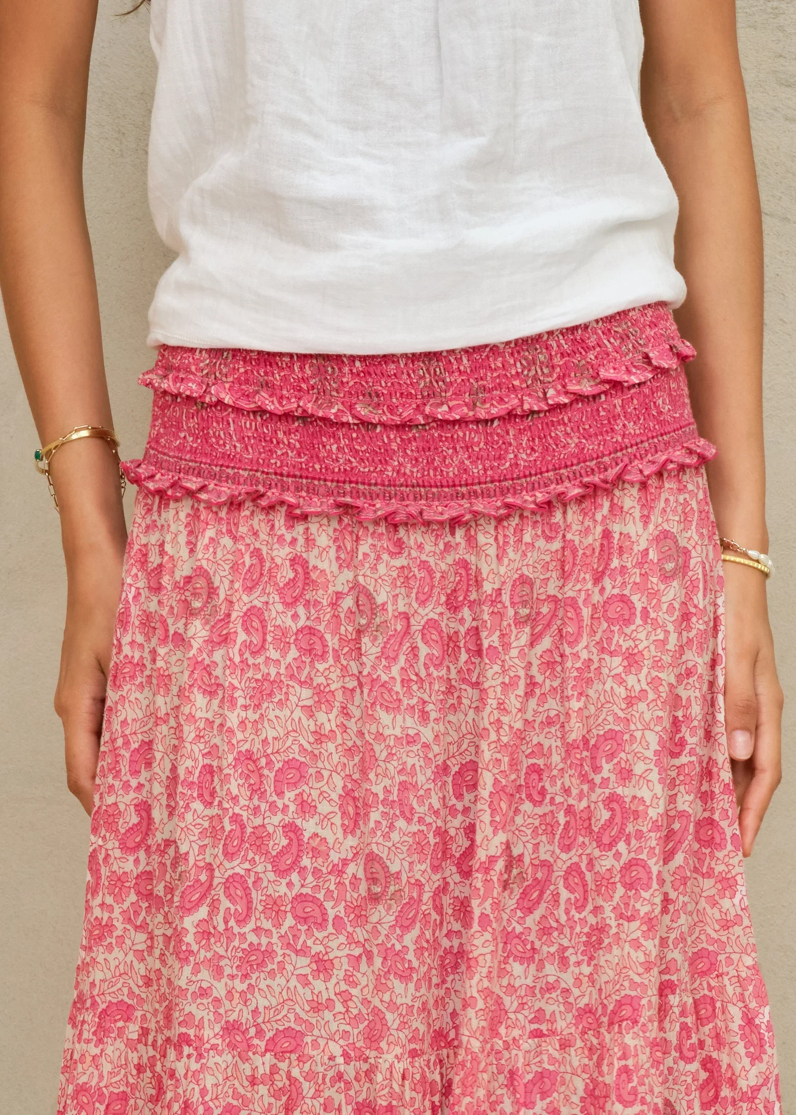M.A.B.E Apparel esti maxi skirt pink