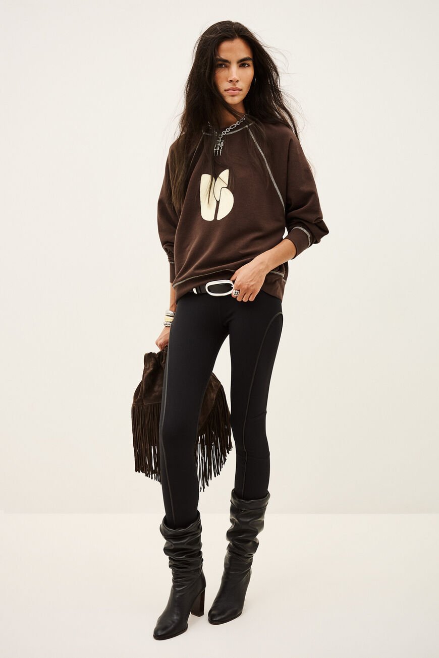 Ba&sh bart oversized embroidered sweatshirt on model