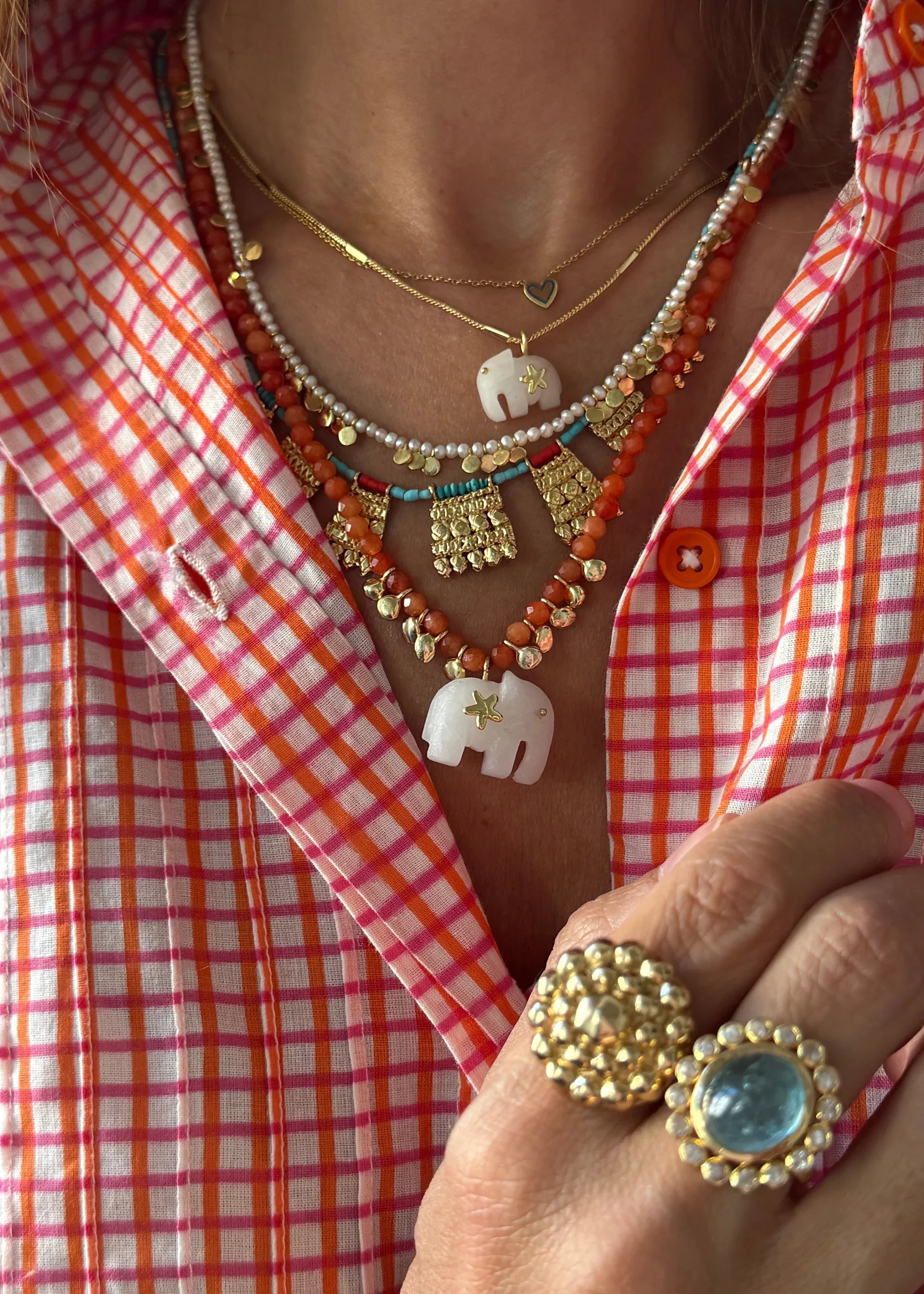 Sara Lashay Hathi necklace orange