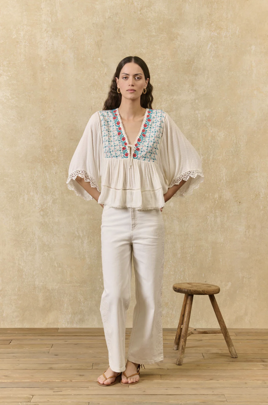 Louise Misha Emilia Blouse on model front