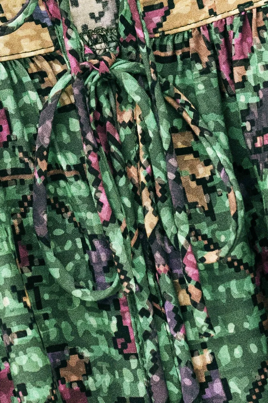 Ba&sh pamila blouse green detail shot