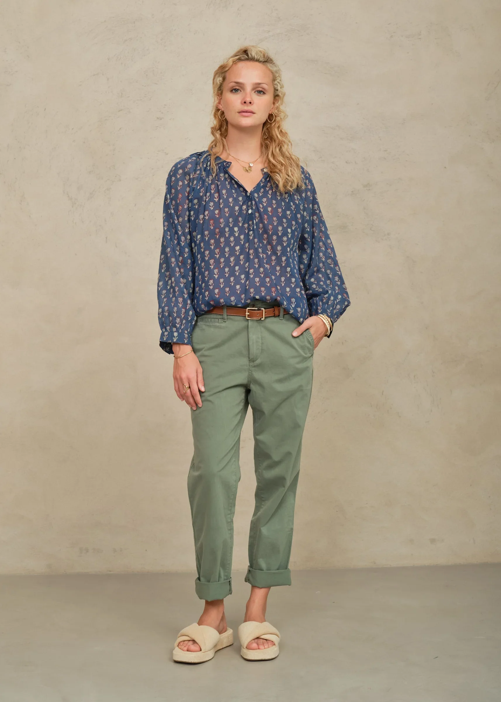 M.A.B.E Apparel ari blouse indigo