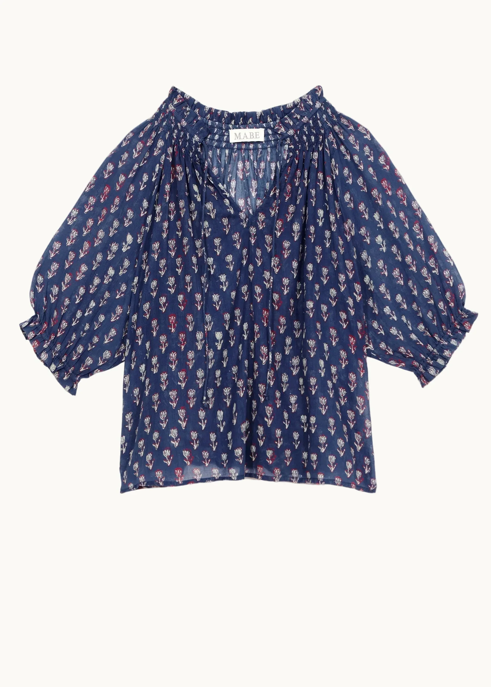 M.A.B.E Apparel ari short sleeve blouse indigo